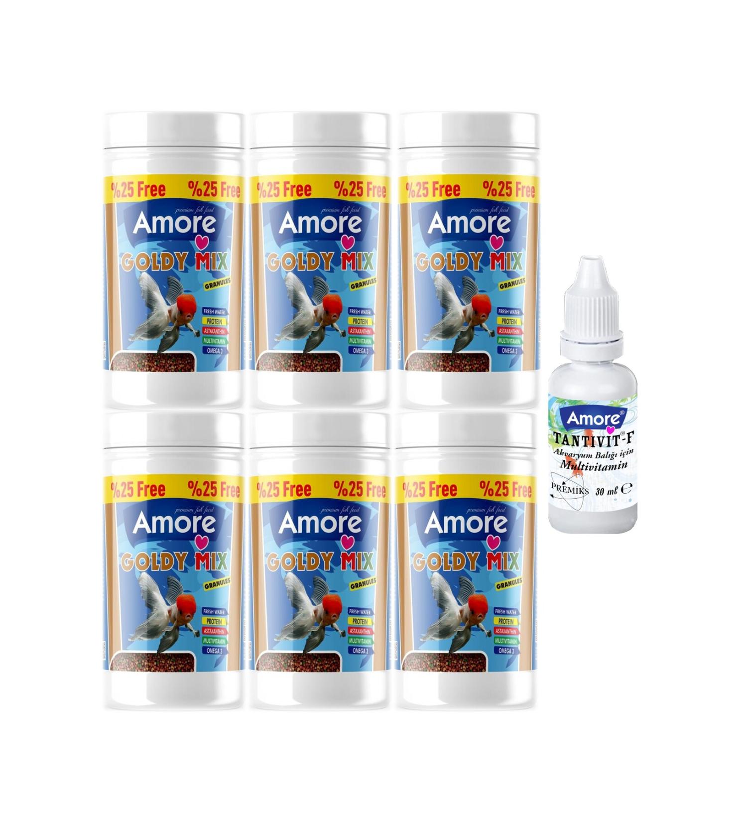 AMORE Goldy Mix Granules 6 Pieces 125 ml Japanese Fish Food 30cc Multivitamin