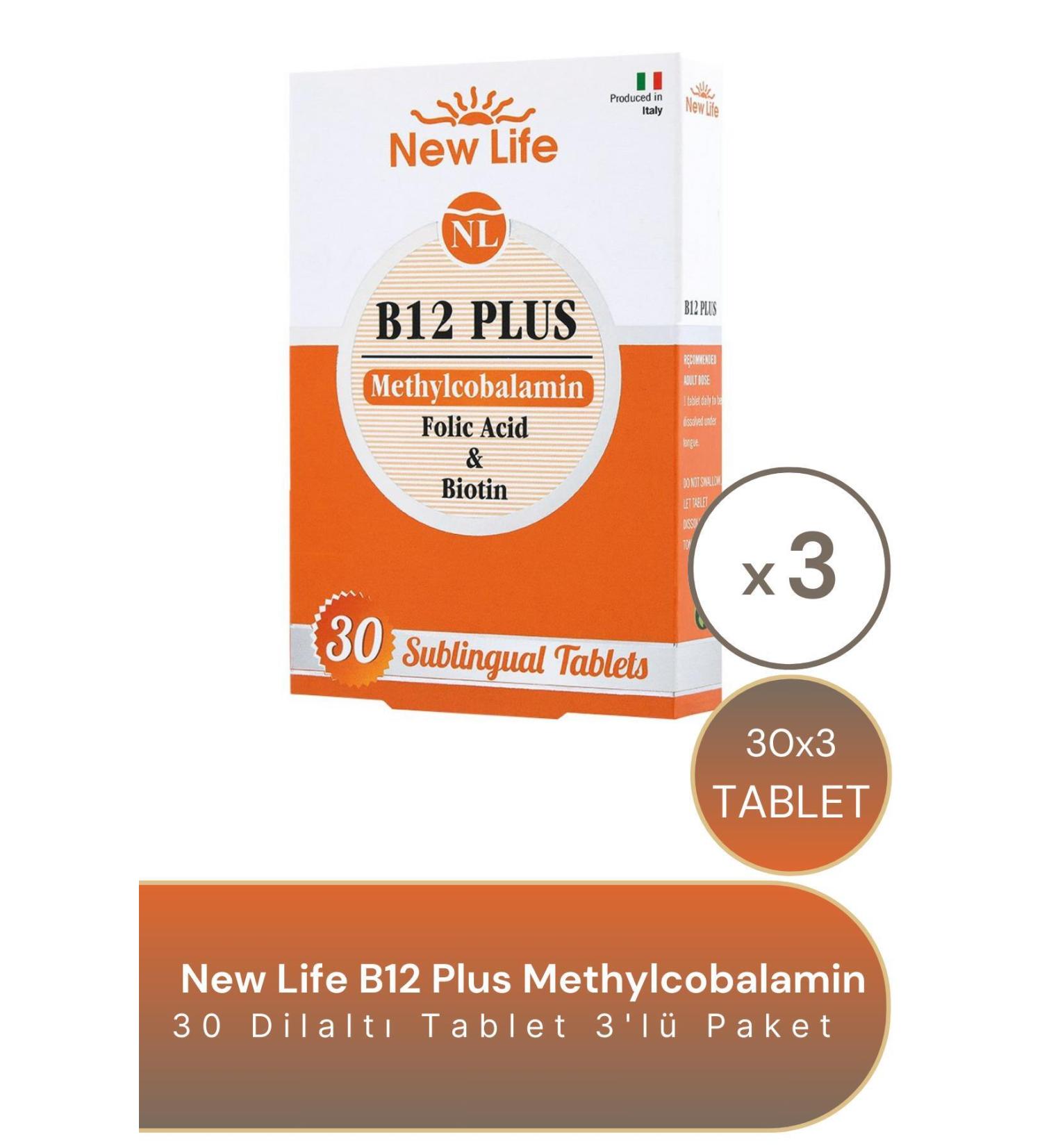 New Life Methylcobalamin B12 Plus 1000 Mcg 30 Sublingual Tablets - 3 Pieces - Buy Online on GoSupps.com