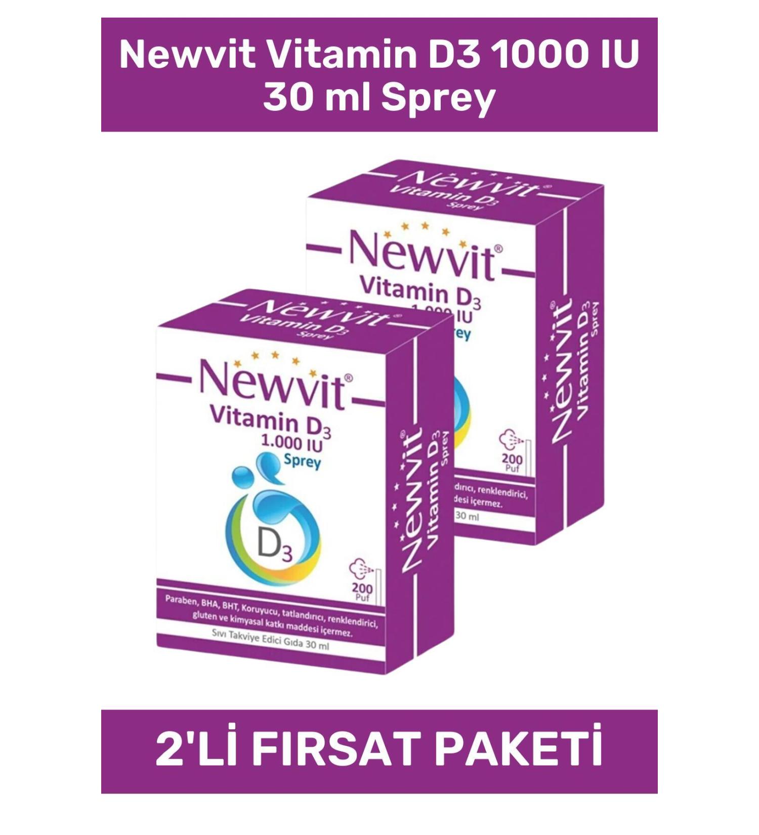 Newvit Vitamin D3 1000 Iu 30 ml Spray Set of 2