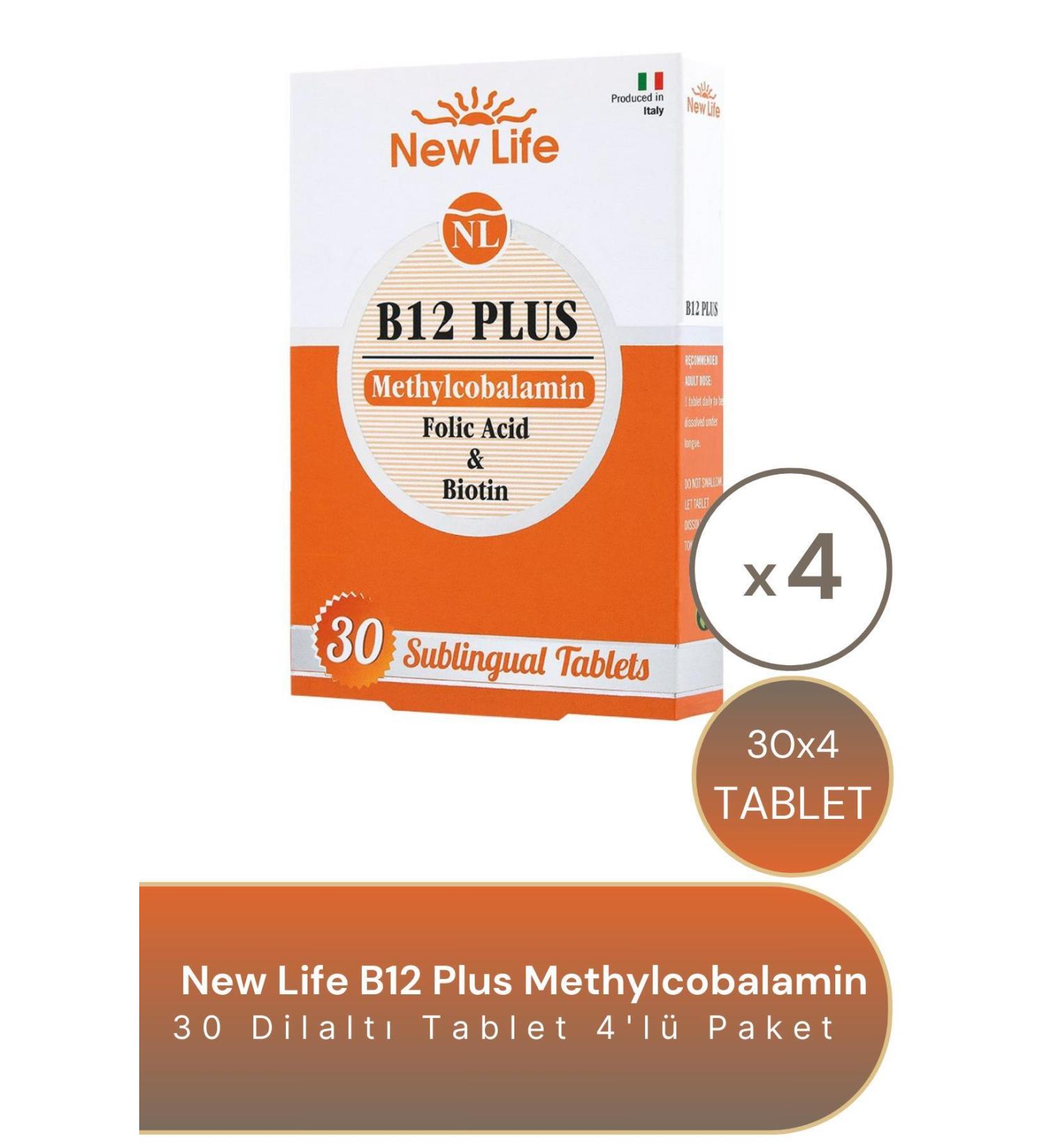 New Life Methylcobalamin B12 Plus 1000 Mcg 30 Sublingual Tablets - 4 Pieces - Buy Online on GoSupps.com