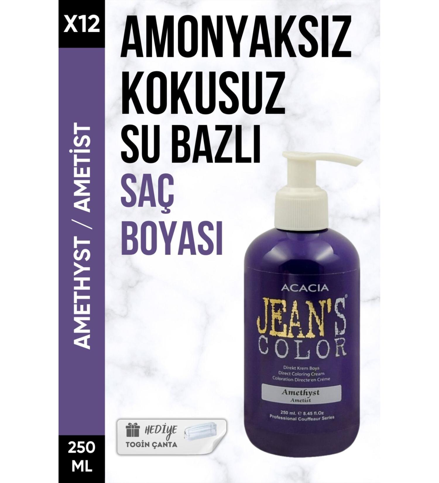 Acacia Ammonia Free Amethyst Color Hair Dye 250 Ml X12 Pieces + Togin Bag Gift