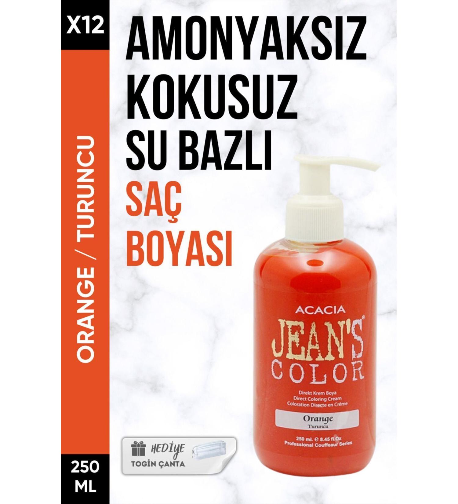 Acacia Ammonia Free Orange Color Hair Dye 250 Ml X12 Pieces + Togin Bag Gift