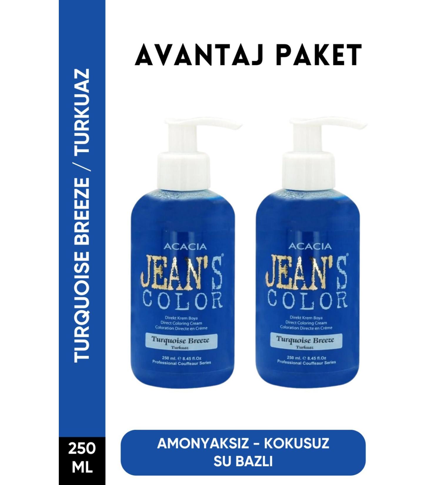 jeans color Ammonia Free Turquoise Color Hair Dye 250 Ml x2 Pieces Odorless Water Based Turquoise Breeze Hair Dye - Buy Online on GoSupps.com