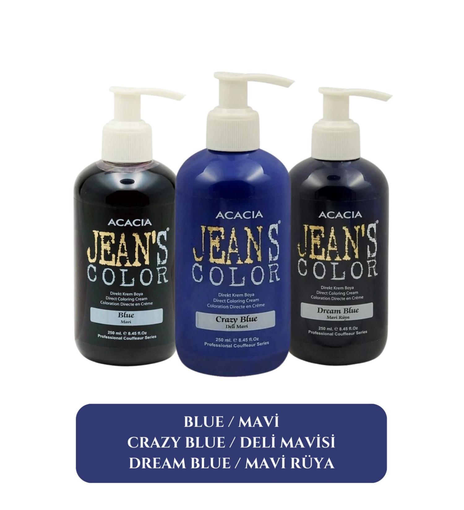 jeans color Ammonia Free Blue + Crazy Blue + Blue Dream Color Hair Dye Set 250 ML - Buy Online on GoSupps.com