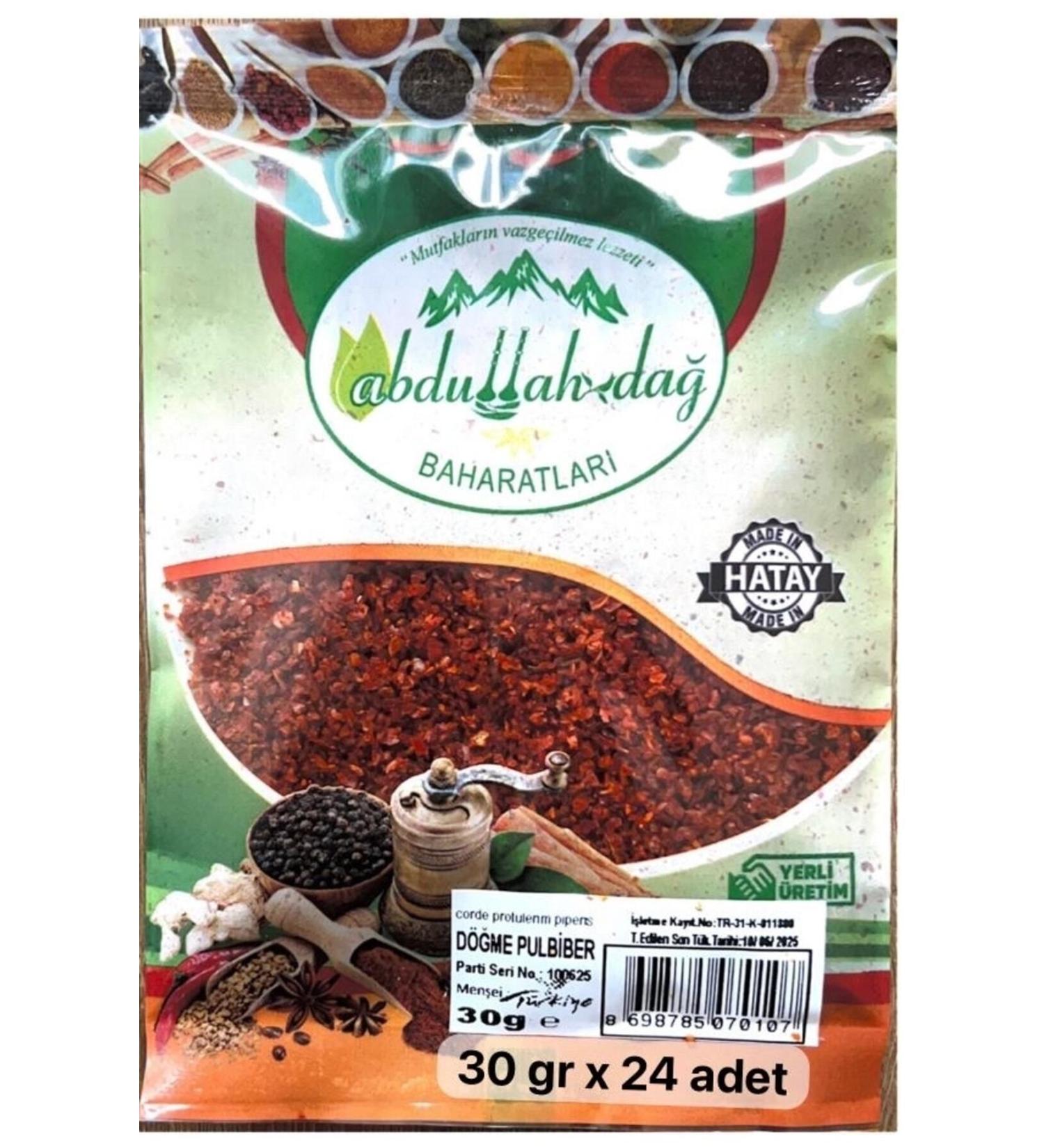 Hac o lu Spice Hatay Local Chili Pepper Hot 30 gr X 60 Pieces / Package