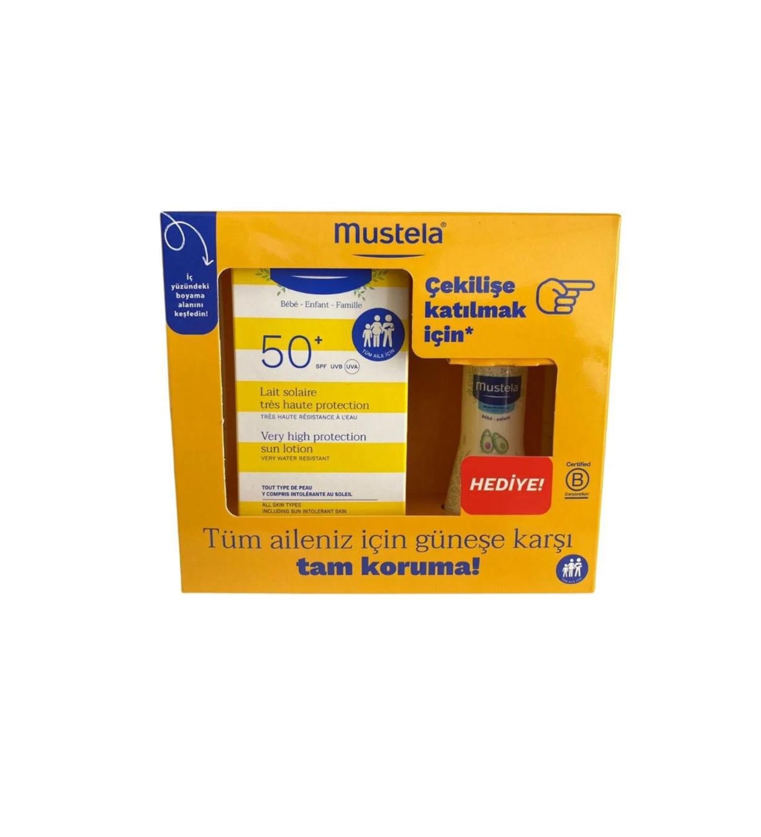 Mustela Spf50+ Very High Protection Factor Sun Lotion 100ml + Hydrabebe Body Lotion 50ml