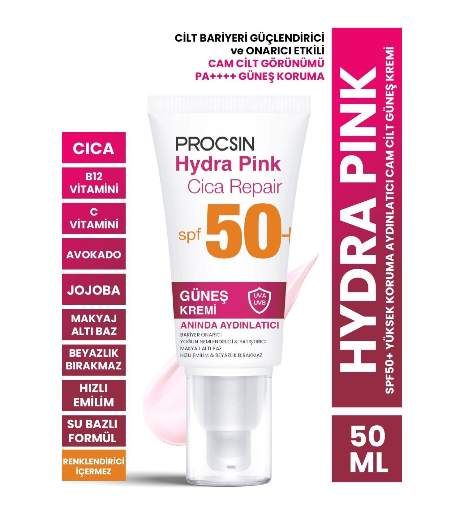 PROCSIN Hydra Pink (COLORED) Spf50 Barrier Booster Glass Skin Sunscreen Pa - Buy Online on GoSupps.com