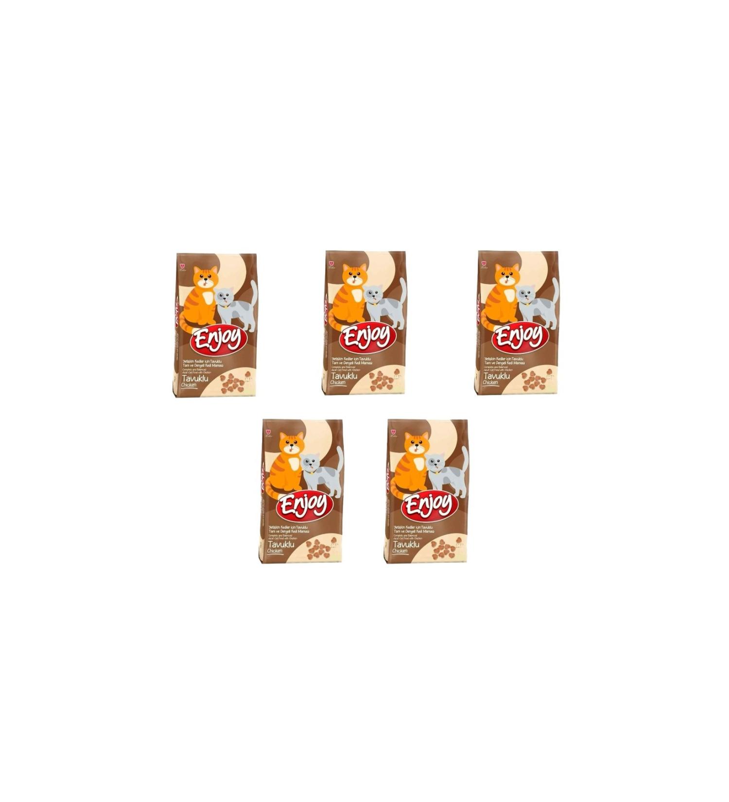 Enjoy Chicken Adult Cat Food 1 Kg x 5 Pieces