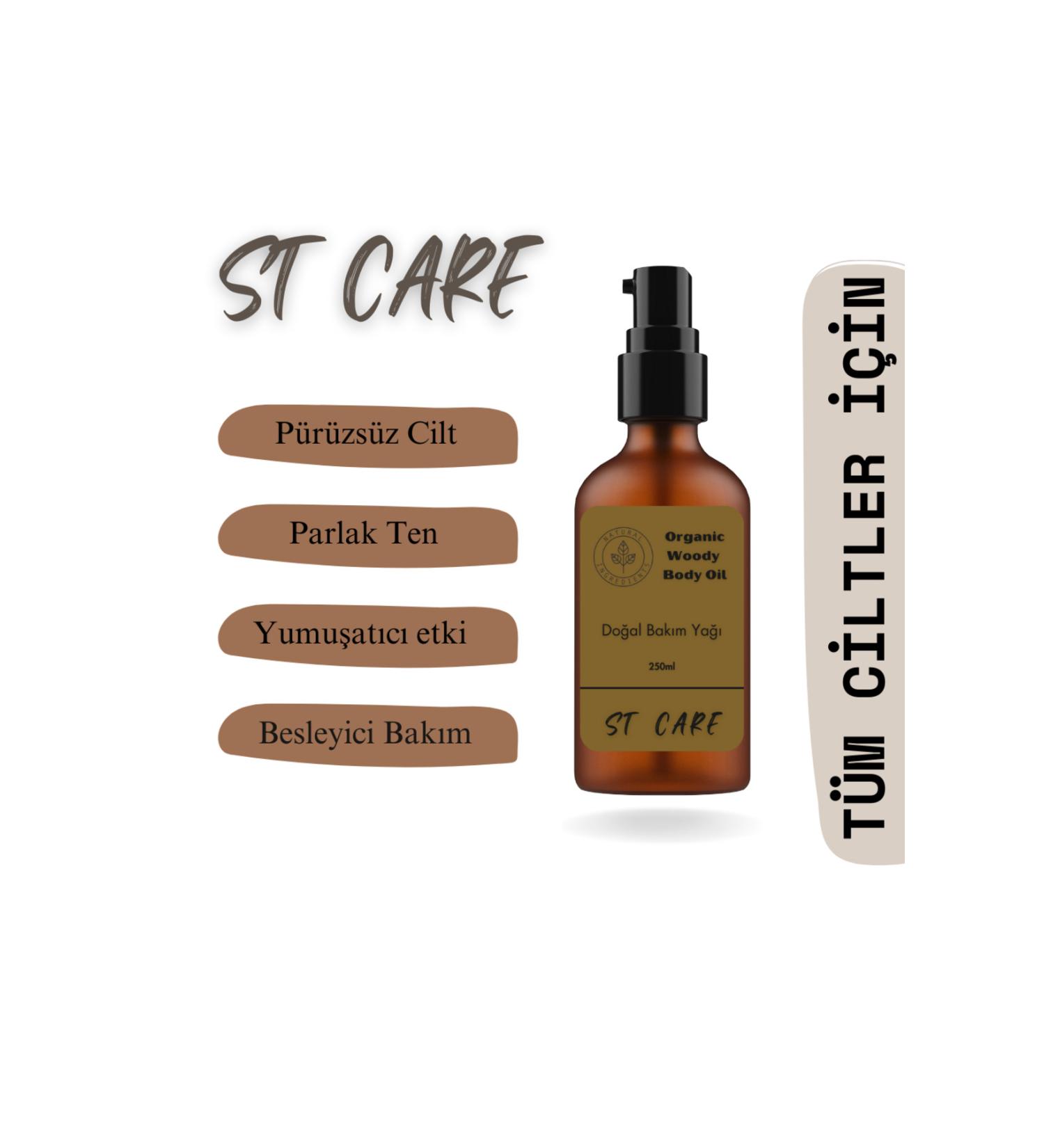 ST SPA Natural Body Care Oil 250ml (SHINY AND SOFTENING SPECIAL FORMULA WOODY SCENT)