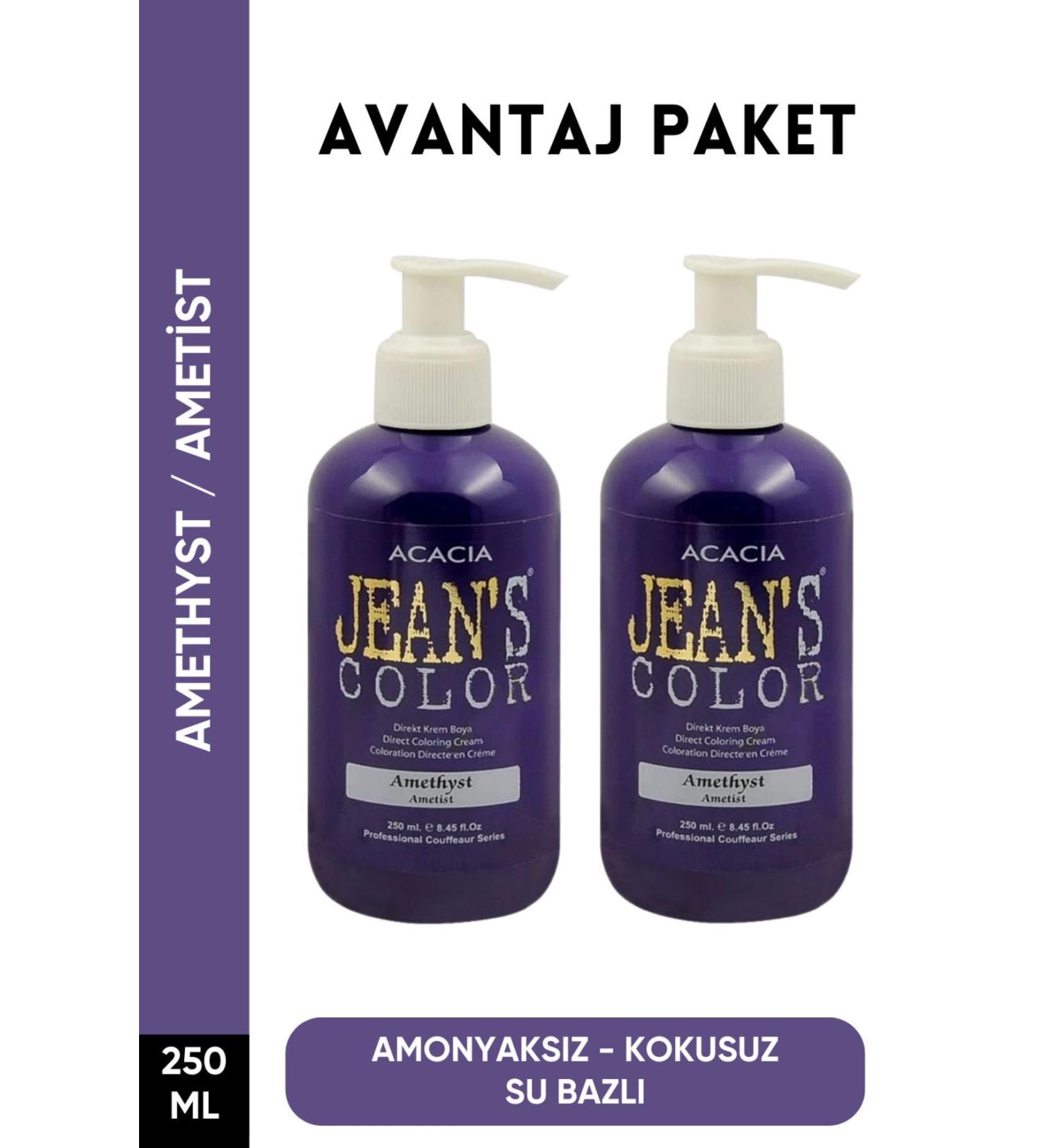 jeans color Ammonia Free Amethyst Colored Hair Dye 250 Ml x2 Pieces Odorless Water Based Amethyst Hair Dye - Buy Online on GoSupps.com