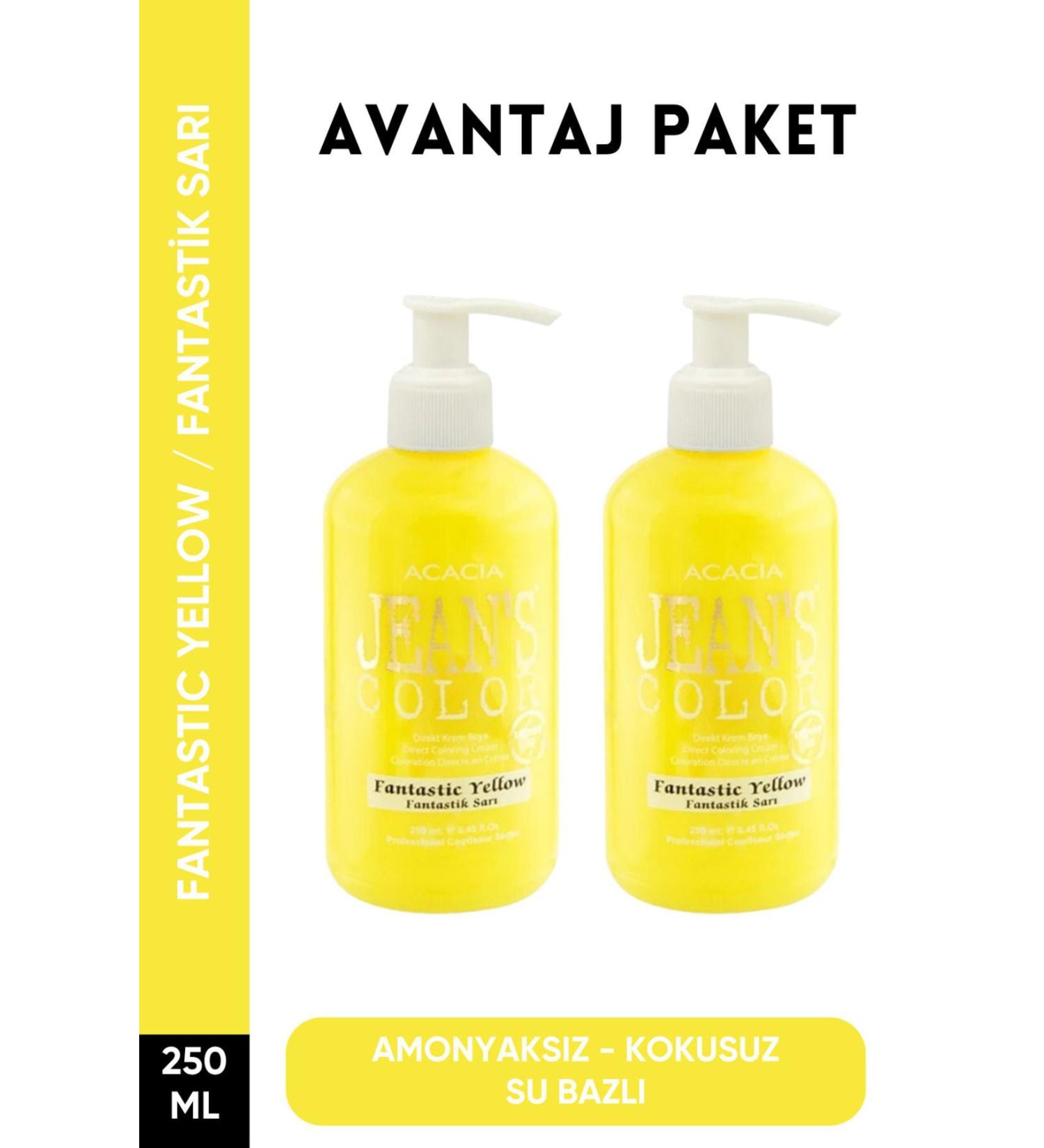 jeans color Ammonia Free Fantastic Yellow Hair Dye 250 Ml x2 Pieces Odorless Water Based Fantastic Yellow Hair Dye - Buy Online on GoSupps.com