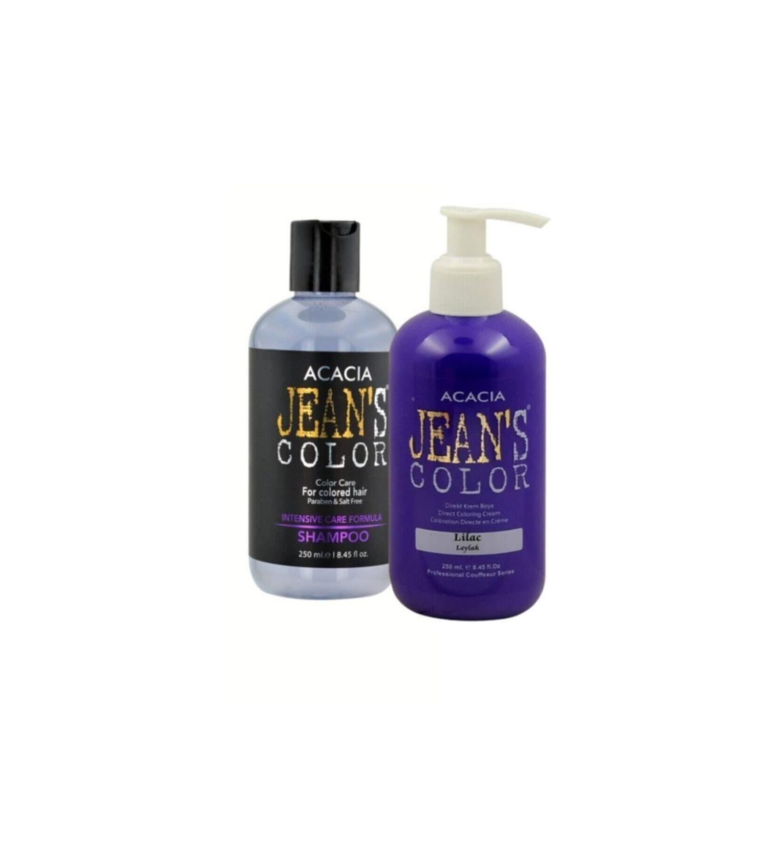 Acacia Jean's Color Lilac 250 Ml. Ammonia-Free Balayage Color Hair Dye Hair Dye Protection Shampoo.250ml.