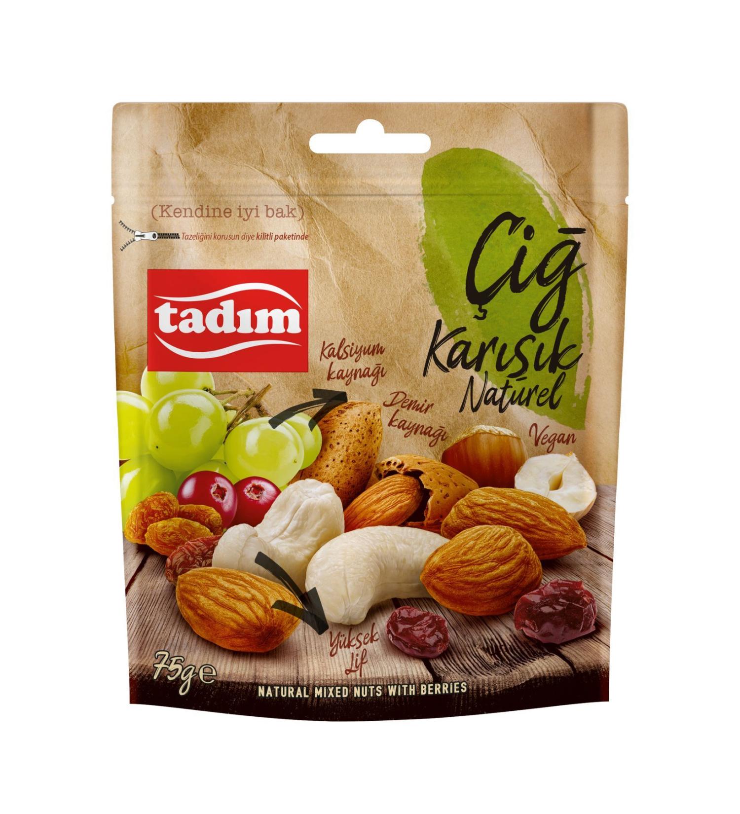 Tad m TADIM MIXED NUTS NATURAL 75gr X 12 PIECES