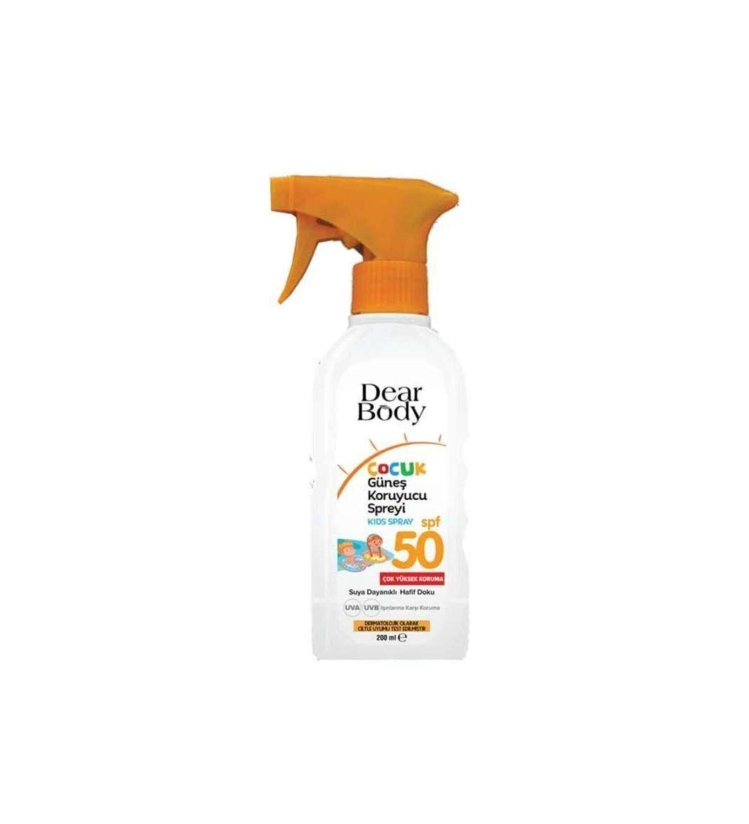 dear body spf 50 sun cream for kids 200 ml