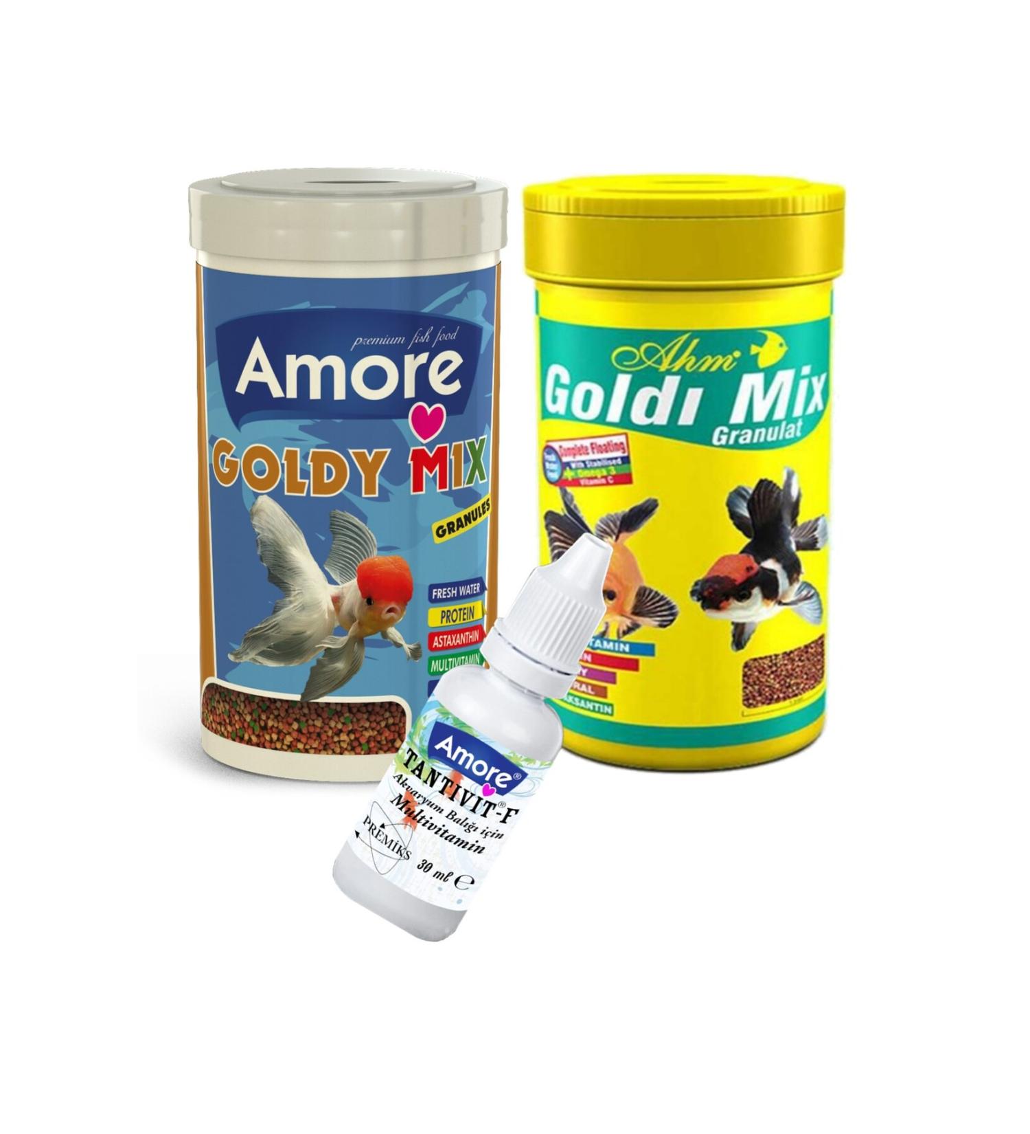 AMORE Goldy Mix Granules 1000ml Ahm Goldi Mix 1000ml Japanese Fish Food and Vitamin
