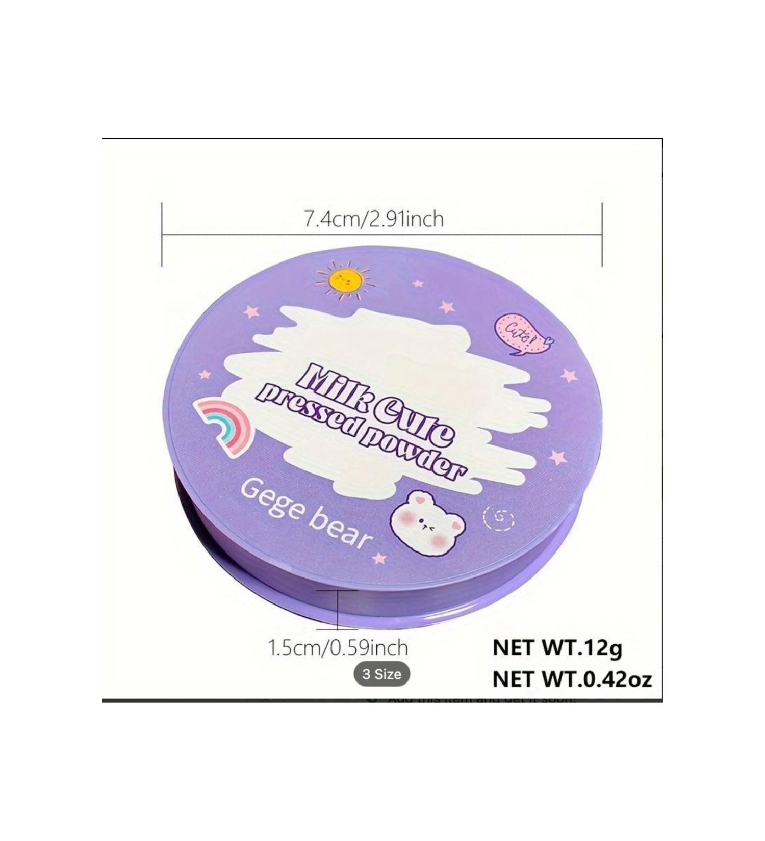 Gege Bear Milk Cute pressed powder Waterproof Concealer Powder- 03 Natural anti-oily face powder - Buy Online on GoSupps.com