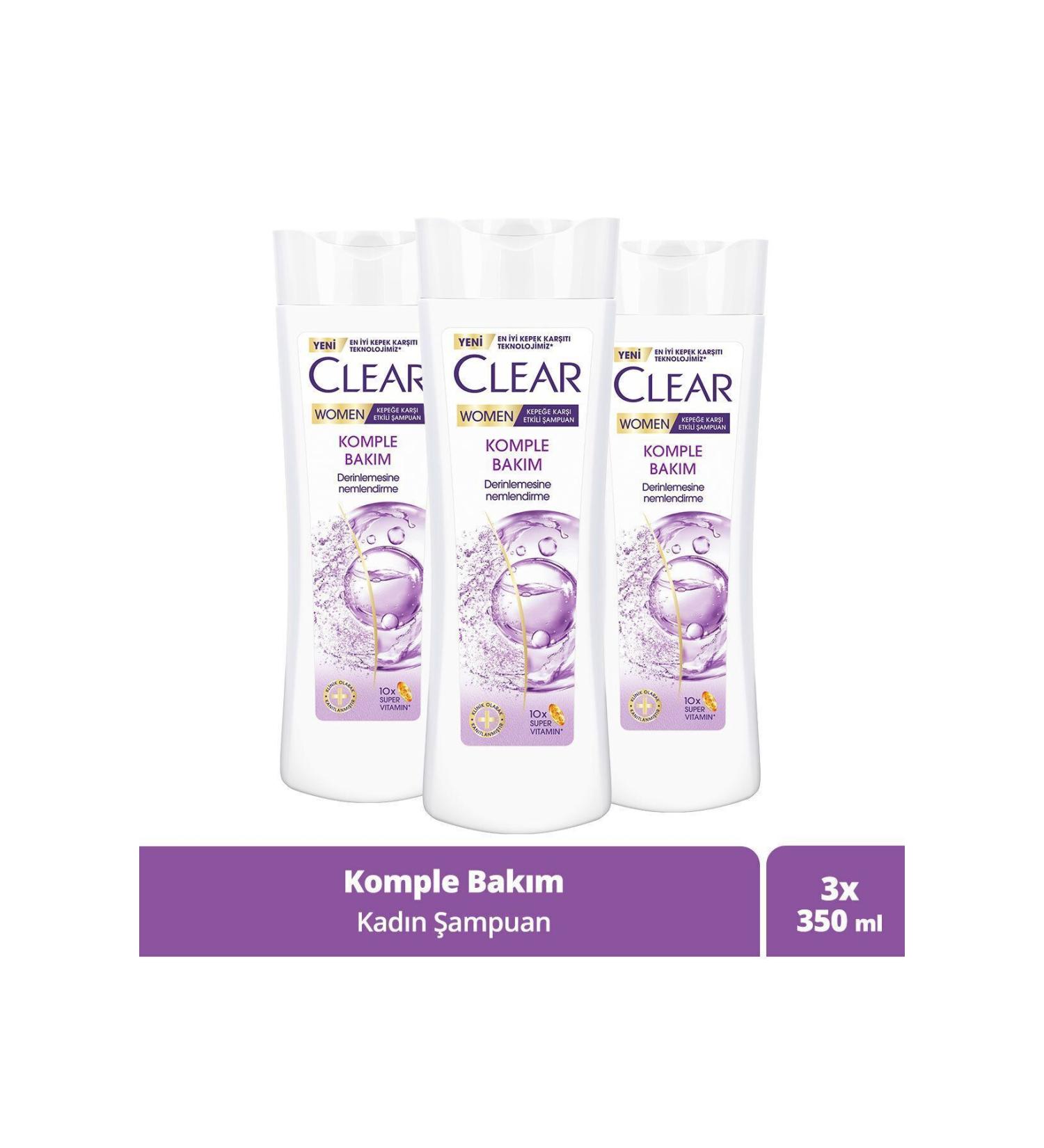 Clear Women Anti-Dandruff Shampoo Complete Care 350 ml X3 - Buy Online on GoSupps.com