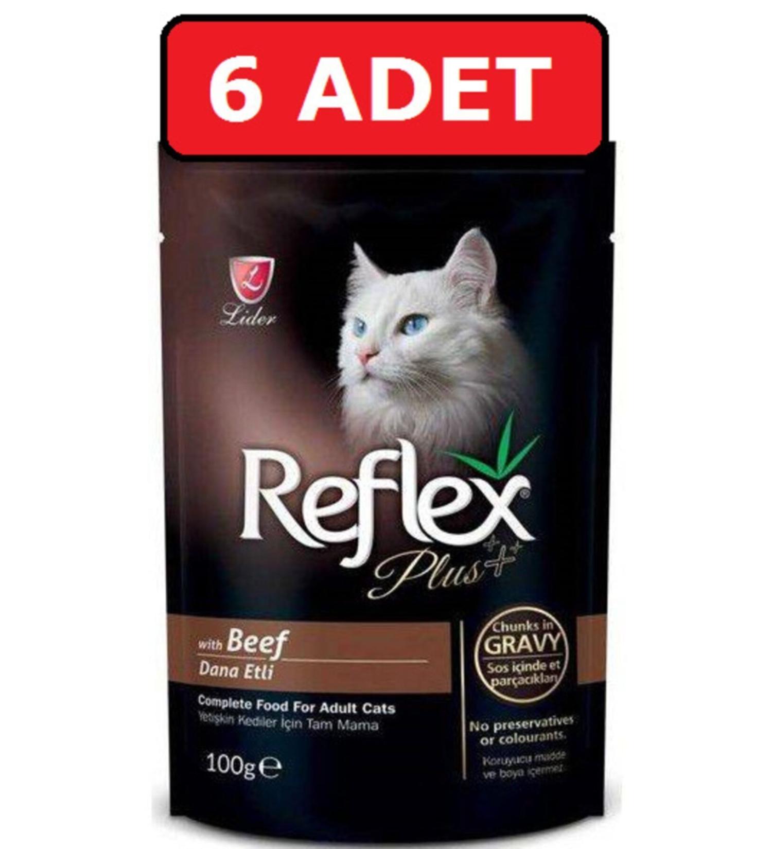 Reflex Steak Gravy Sauce Pounch Adult Cat Canned Food 6 Pieces X 100 Gr Wet Food