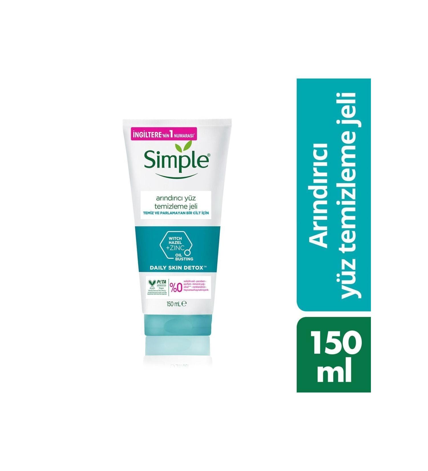 Simple Daily Skin Detox Purifying Facial Cleansing Gel For Clean and Shine-Free Skin 150 ml - Buy Online on GoSupps.com