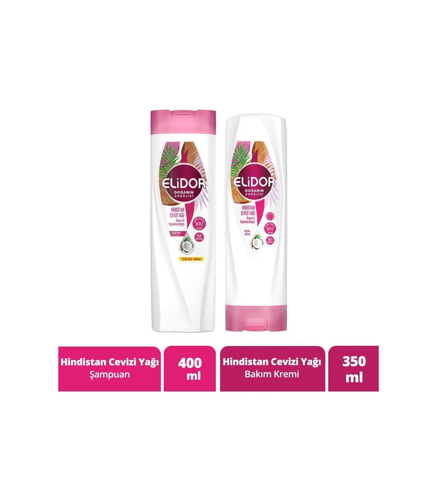 Elidor Nature's Energy Hair Care Shampoo Coconut Oil 400 ml Hair Care Conditioner 350 ml - Buy Online on GoSupps.com