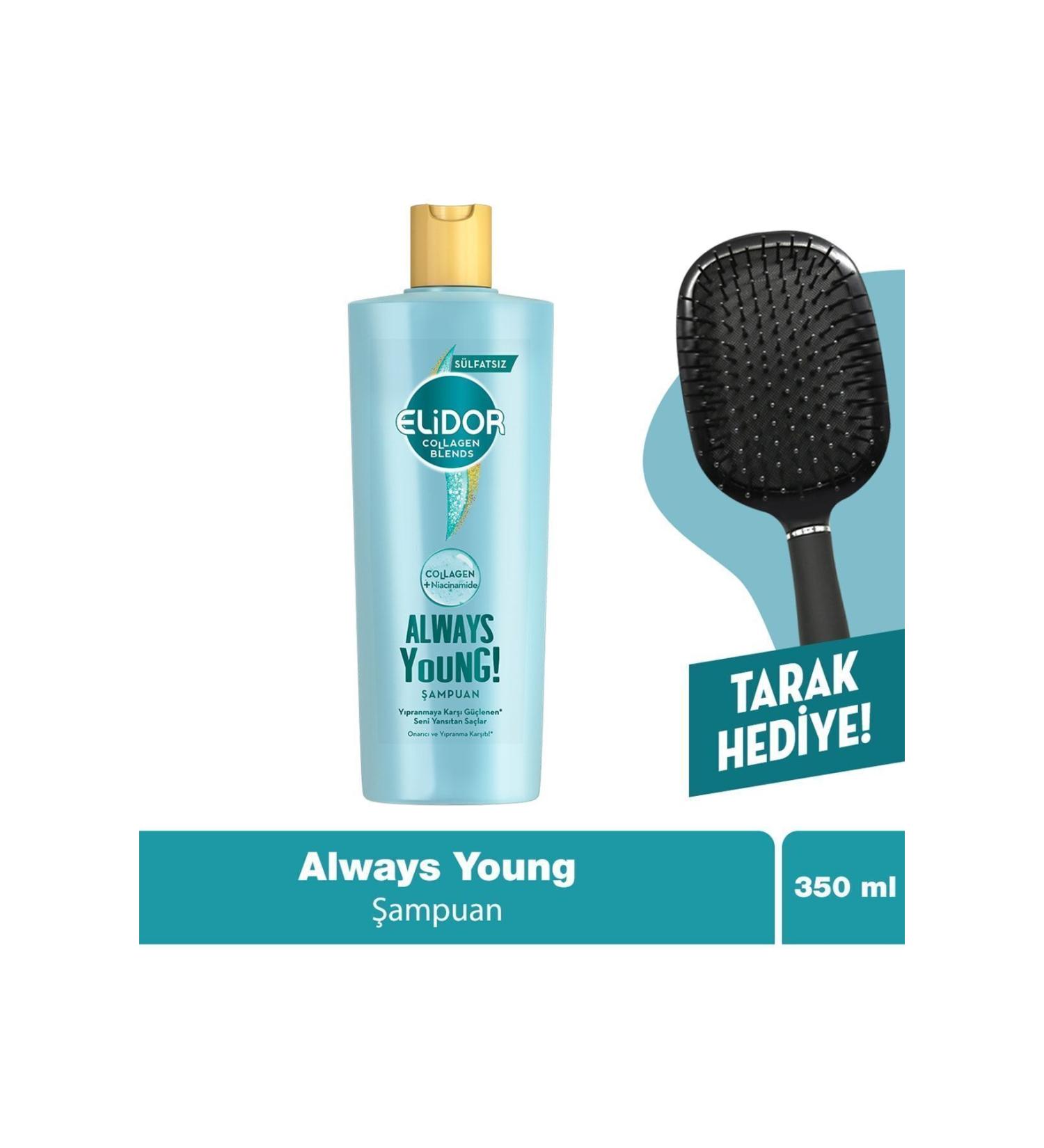 Elidor Collagen Blends Sulfate-Free Hair Care Shampoo Always Young Repairing and Anti-Fray 350 Ml - Buy Online on GoSupps.com