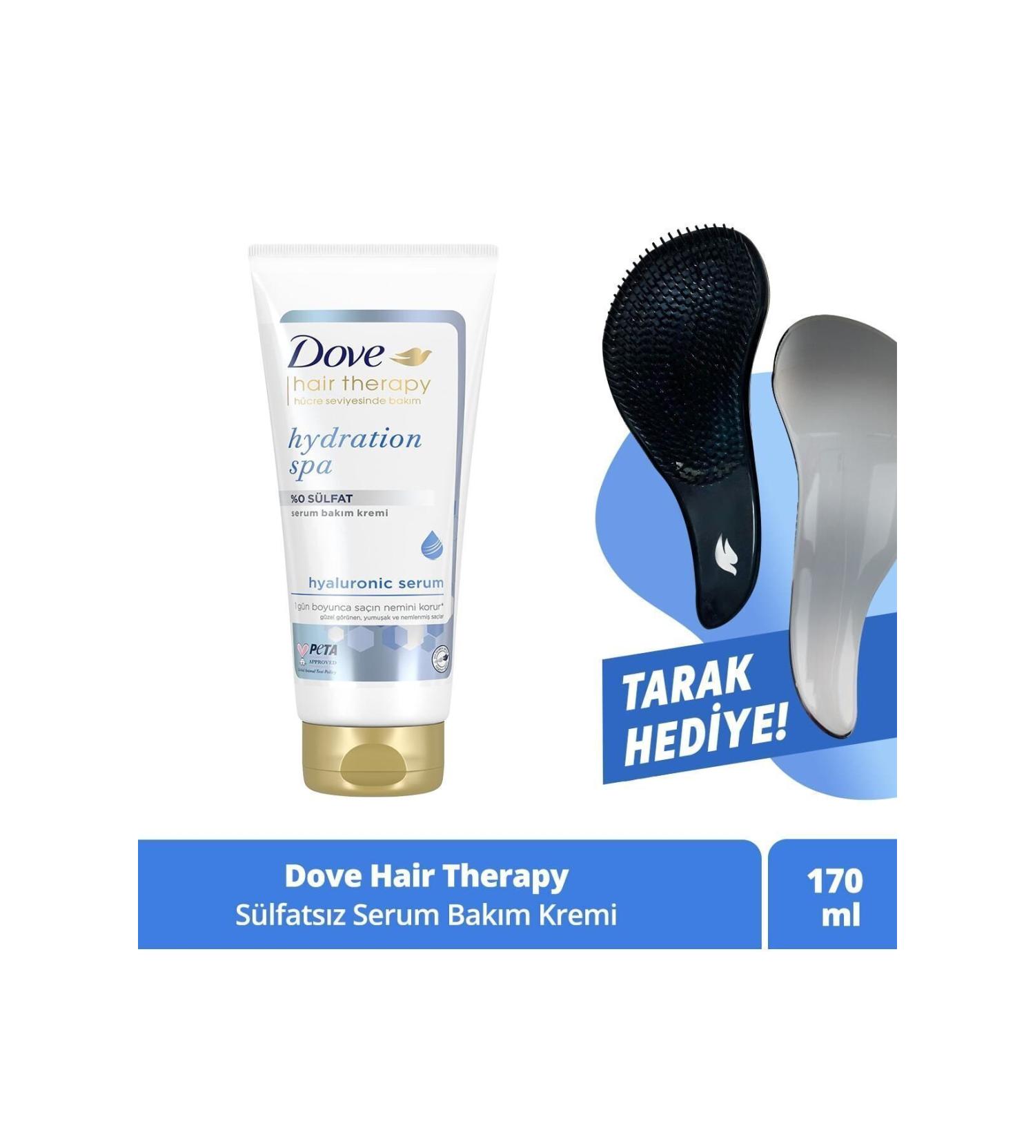 Dove Hair Therapy Serum Hair Care Conditioner Hydration Spa %0 Sulfate 170 Ml + Comb - Buy Online on GoSupps.com