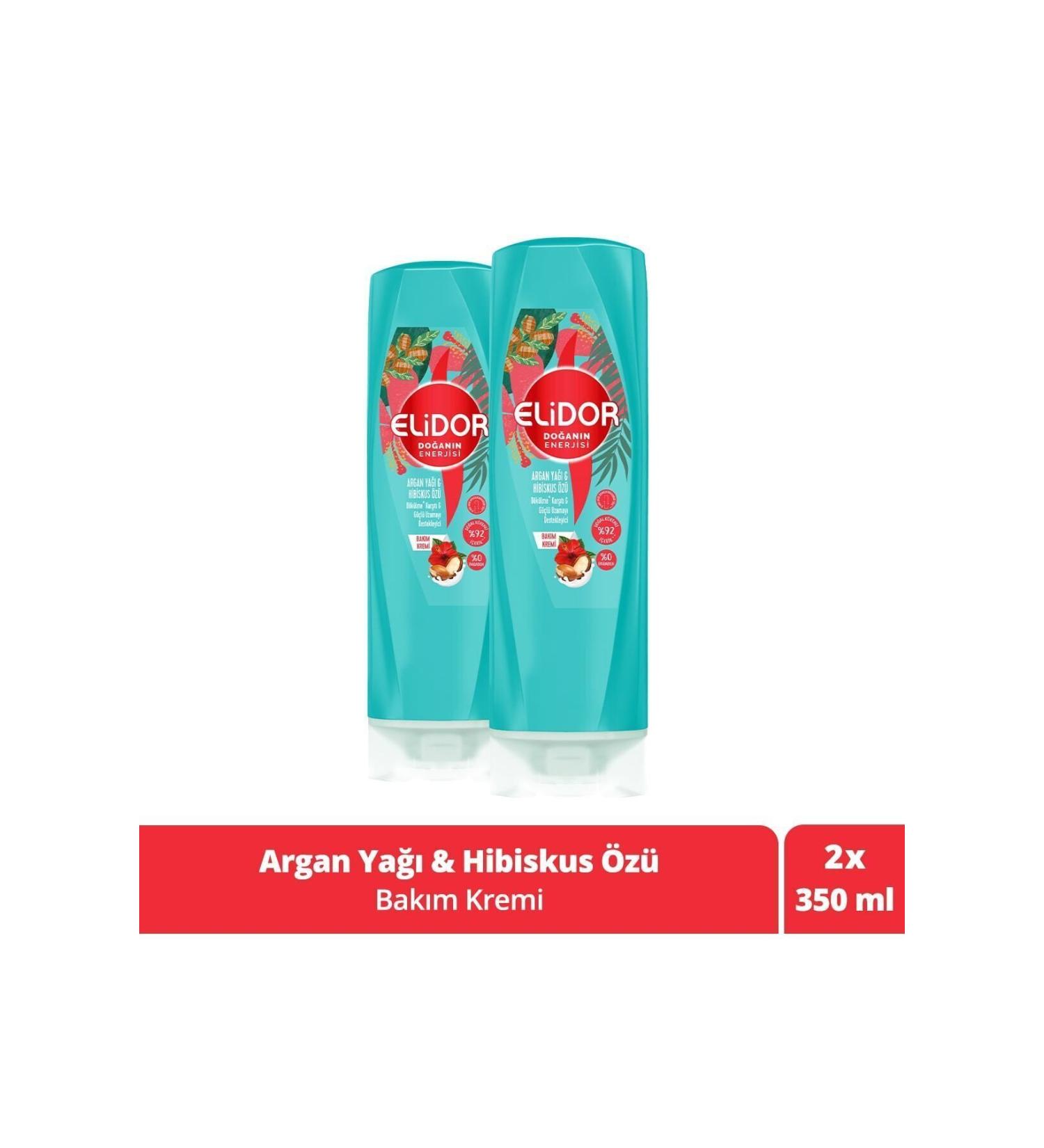 Elidor Nature's Energy Hair Care Cream Argan Oil and Hibiscus Extract 350 ml X2 Pieces - Buy Online on GoSupps.com