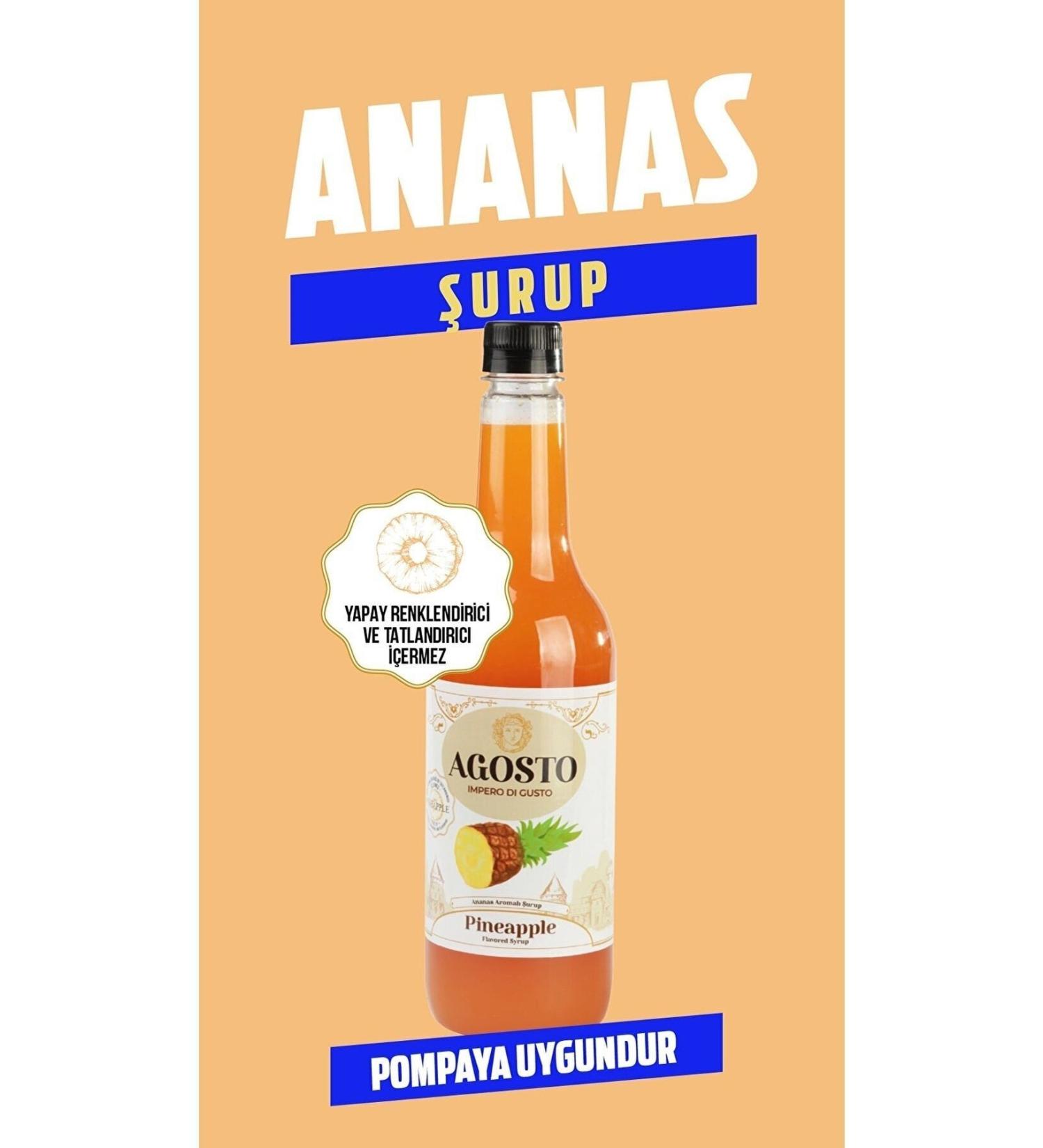 AGOSTO 6 X 750 ml Pineapple Flavored Syrup