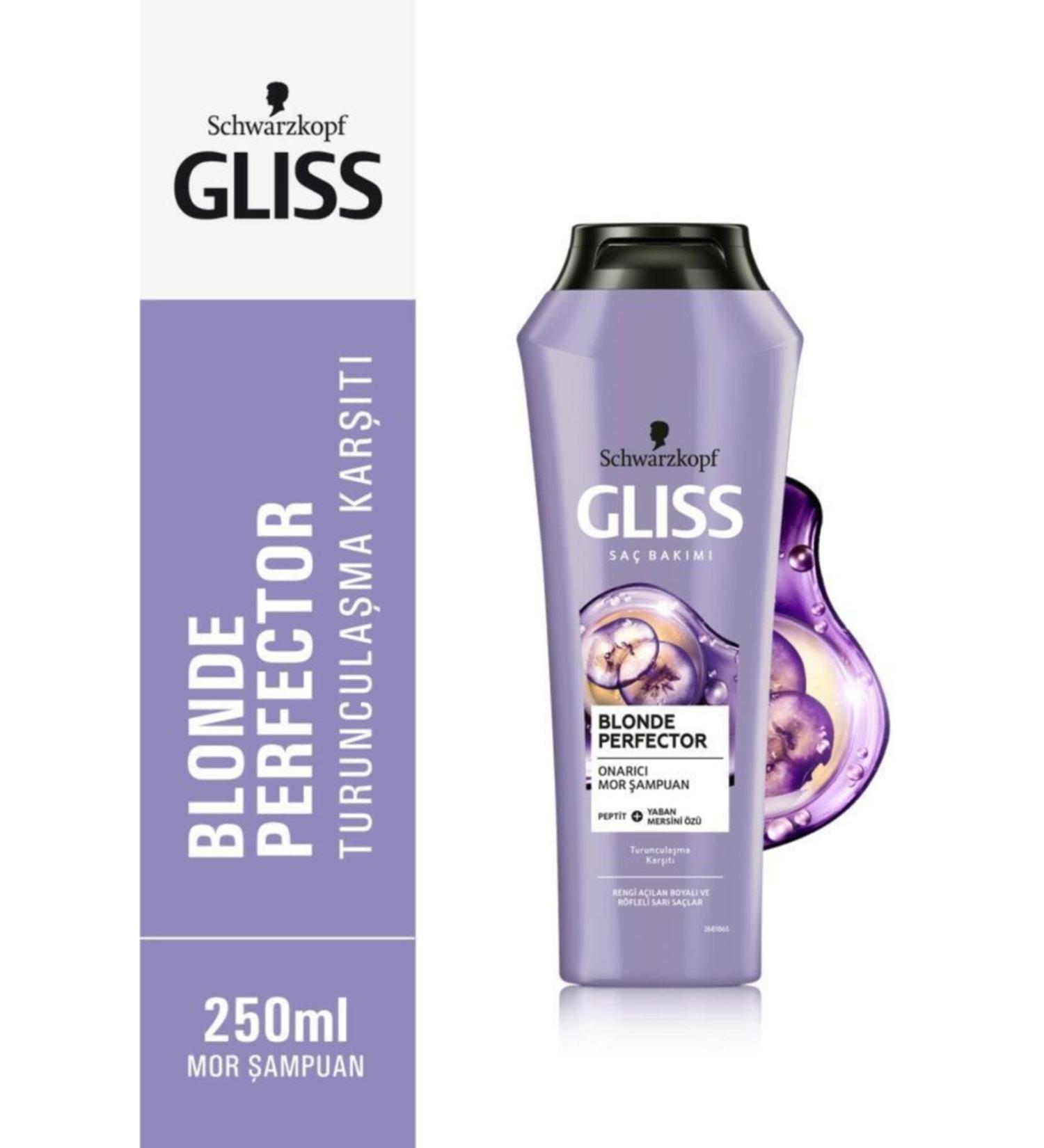 Gliss brand - Schwarzkopf Blonde Perfector Anti-Orange Purple Shampoo 250 Ml