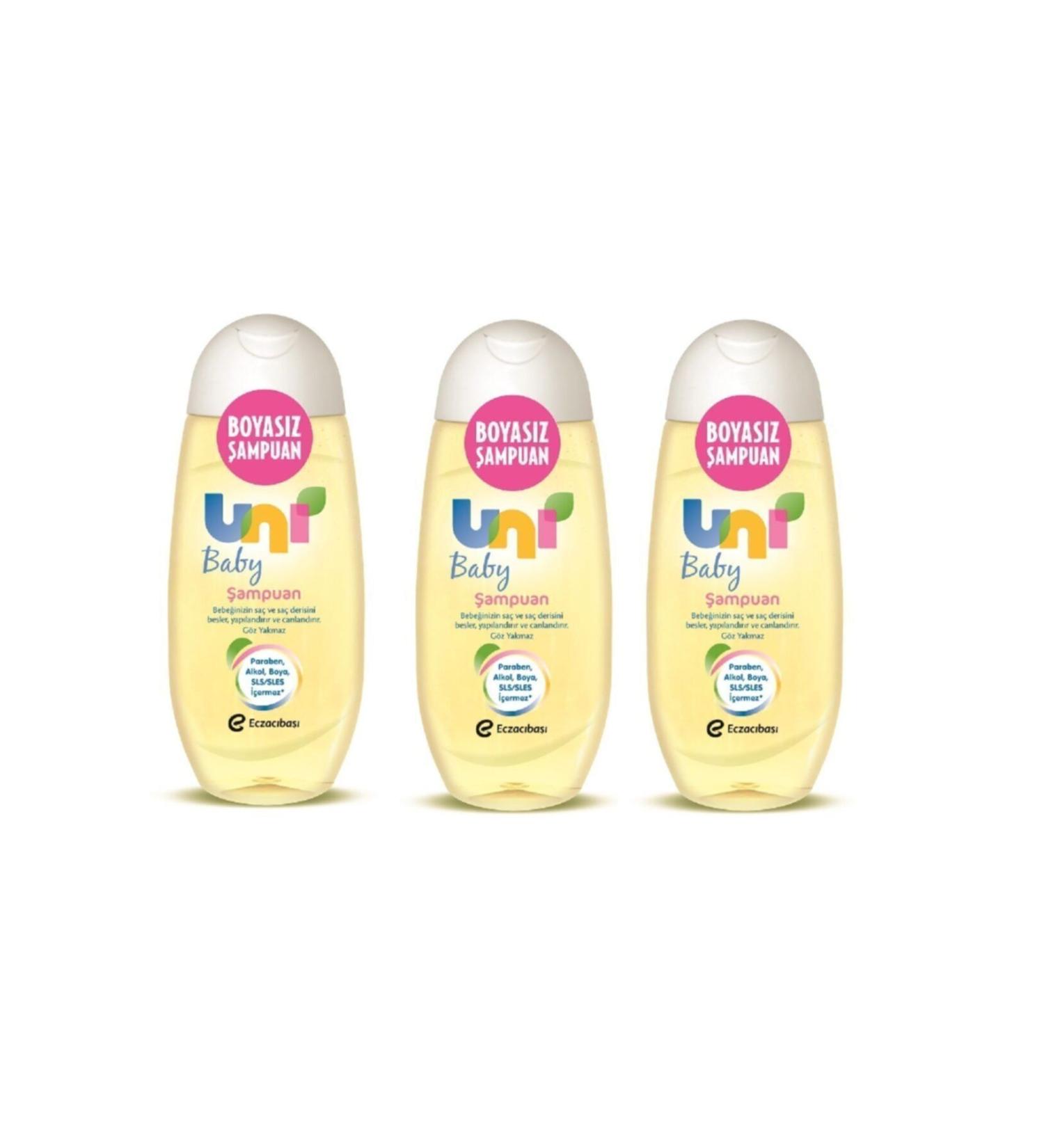 Uni Baby Dye-Free Baby Shampoo 3 X 200 ml