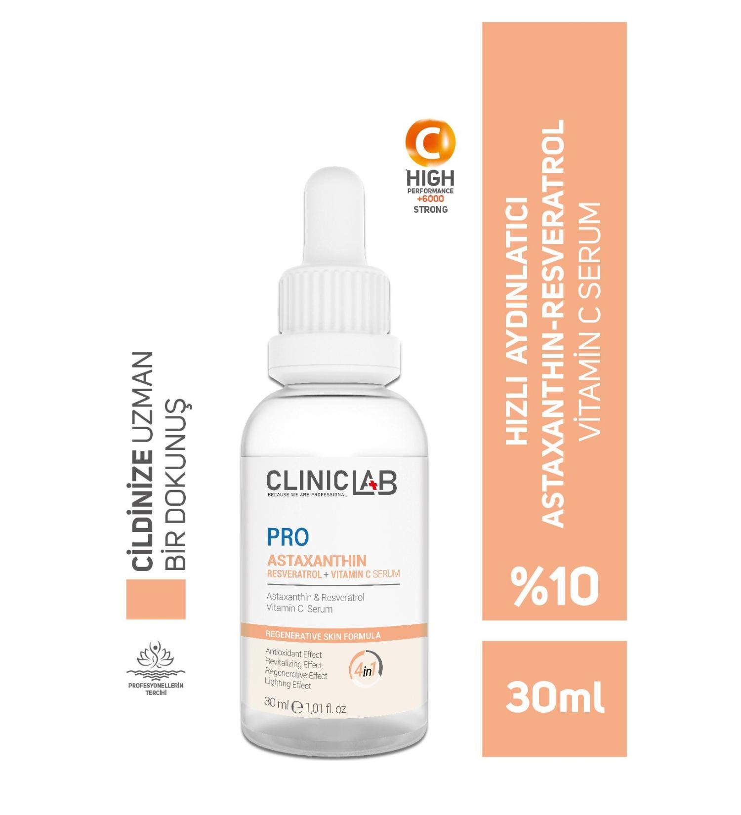 Cliniclab Pro+ Vitamin-C & Astaxanthin & Resveratrol Serum 30 ml - Buy Online on GoSupps.com