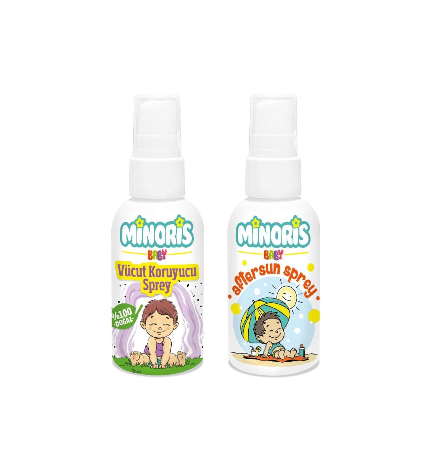 Minoris Baby Aftersun and Body Protection Spray 2-piece summer set