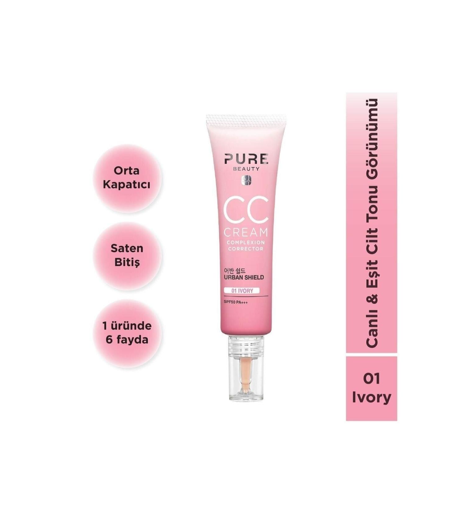 PURE BEAUTY Blemish Concealer and Color Unevenness Medium Concealer CC Cream Spf50 Pa+++ Ivory 30 ml - Buy Online on GoSupps.com