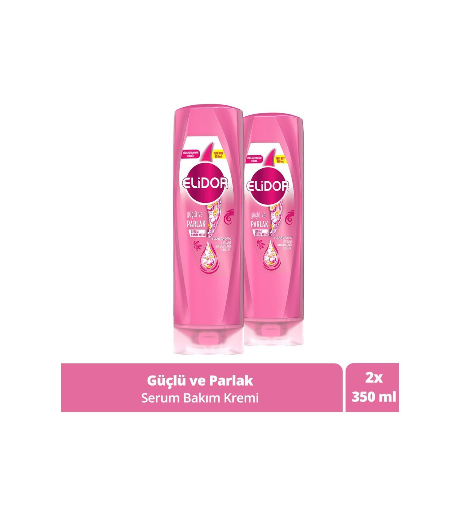 Elidor Superblend Serum Care Cream Strong and Bright Vitamin E Macadamia Oil & Keratin 350 ml X2 - Buy Online on GoSupps.com