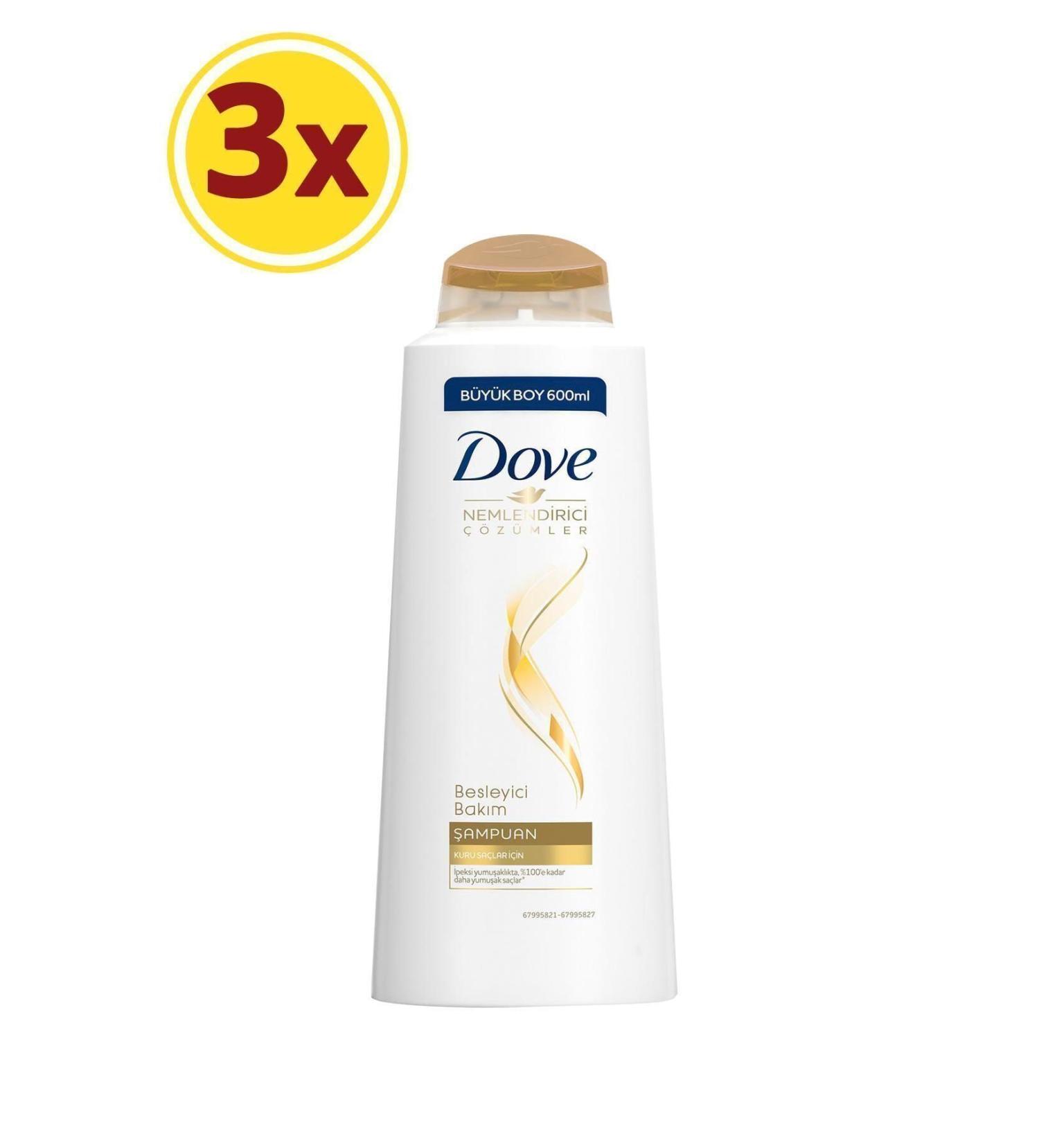Dove Nourishing Care Hair Care Shampoo 600 ml X3