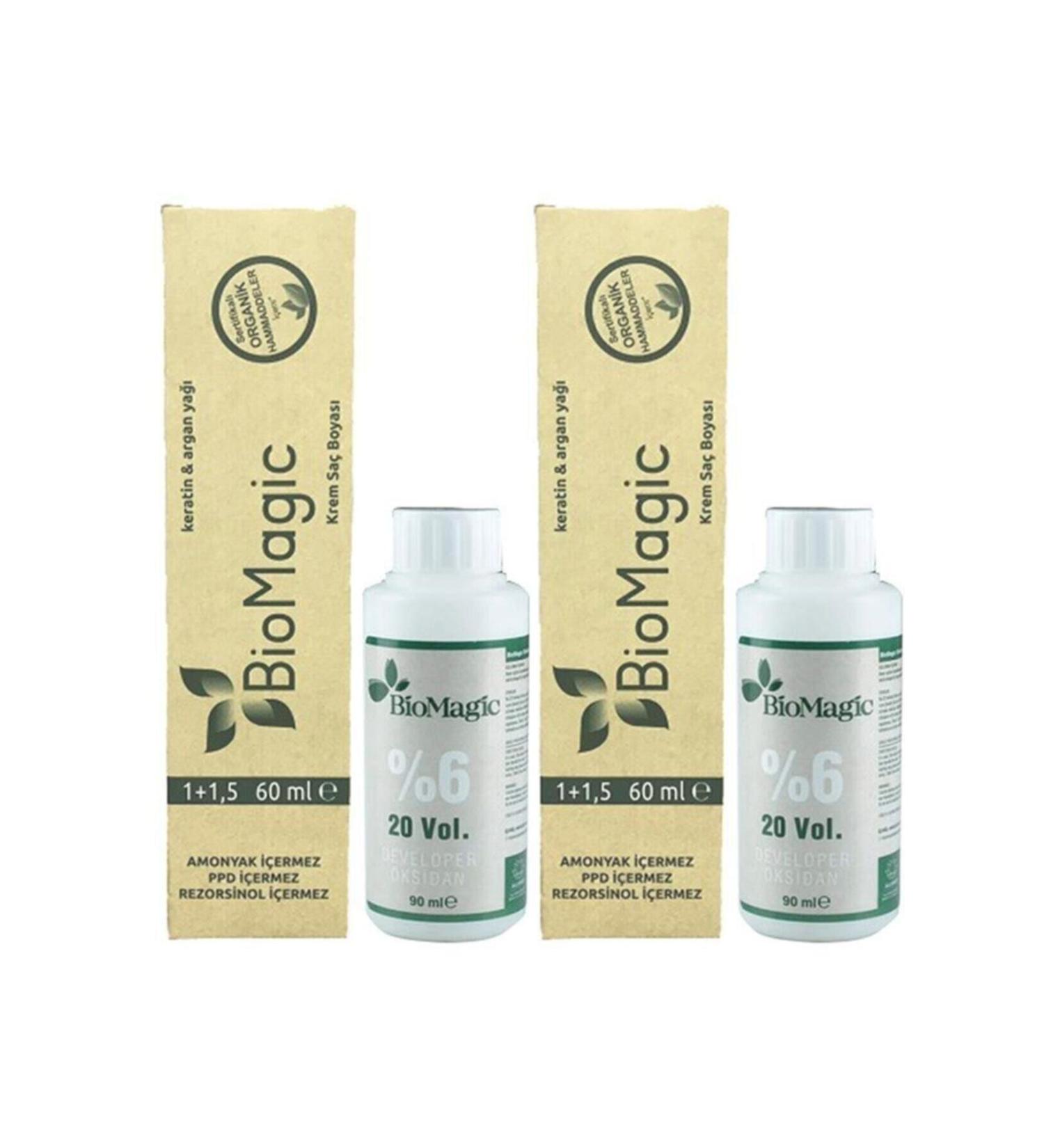 BioMagic Organic Ammonia-Free Hair Dye (Coffee Foam-6.03)+Oxidant (2 Pieces) - Buy Online on GoSupps.com