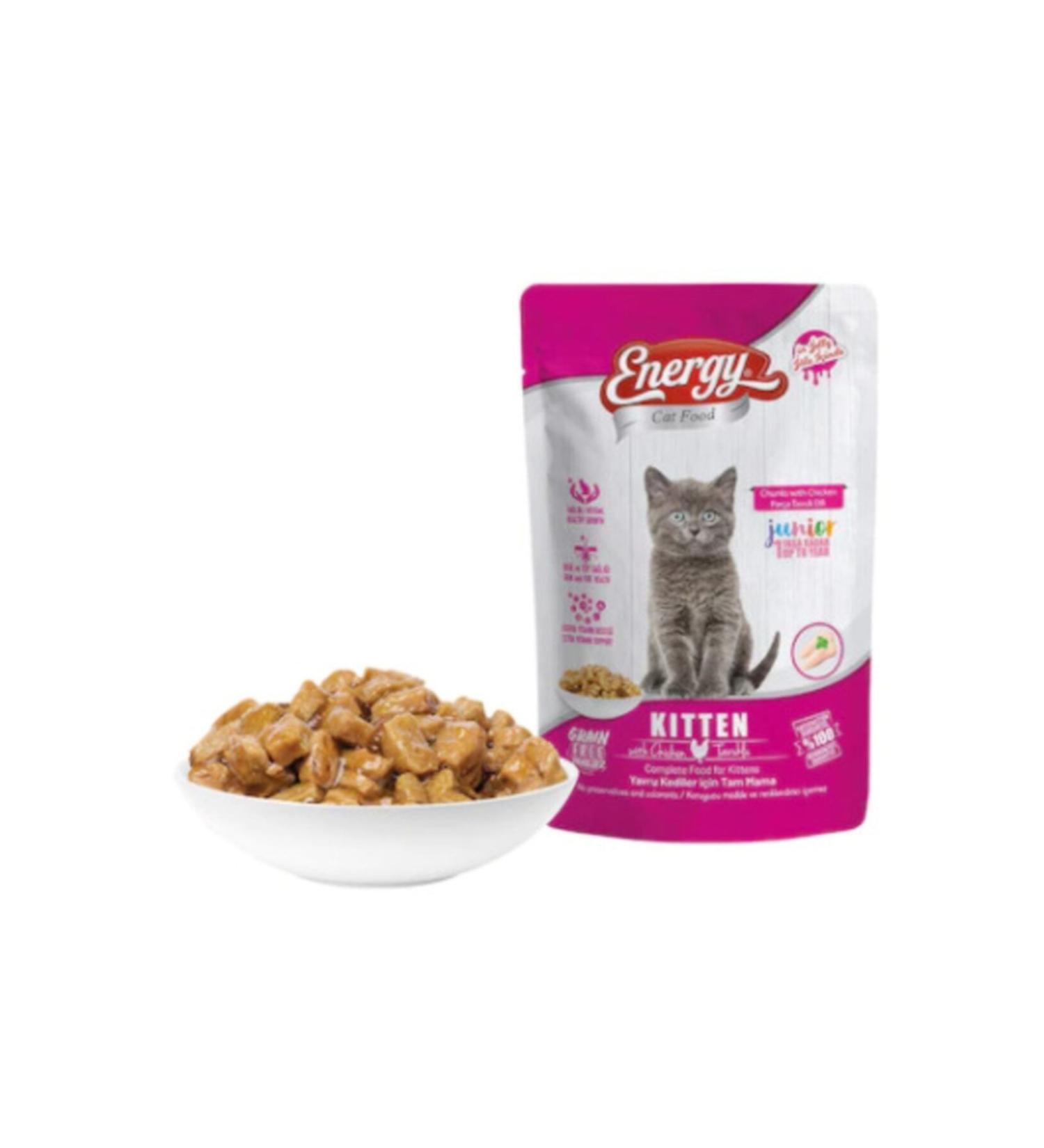 Energy Kitten Pouch Wet Food Chicken 85gr (8. Piece)