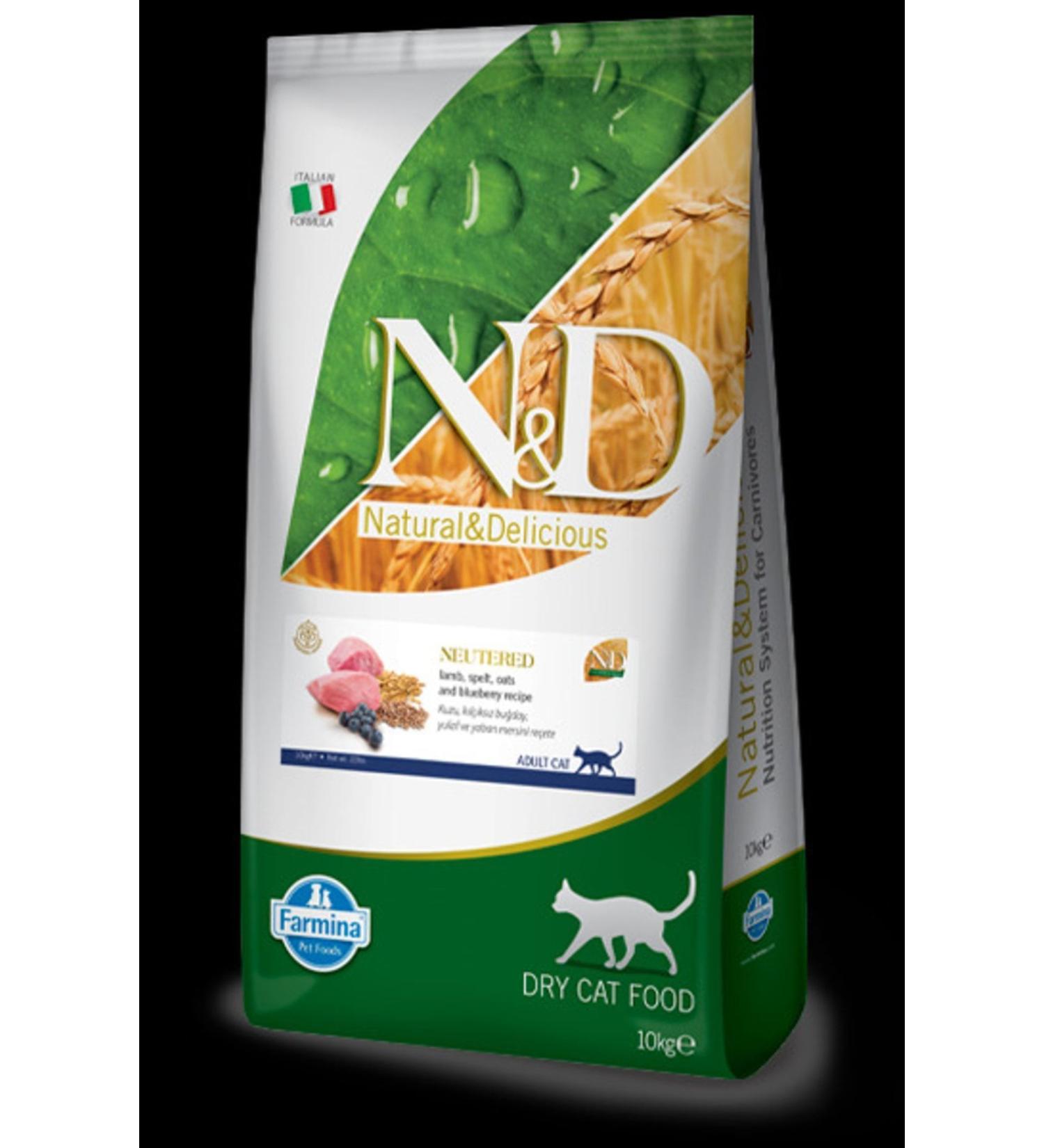 N & D Sterilized Lamb Blueberry Cat Food 10 Kg