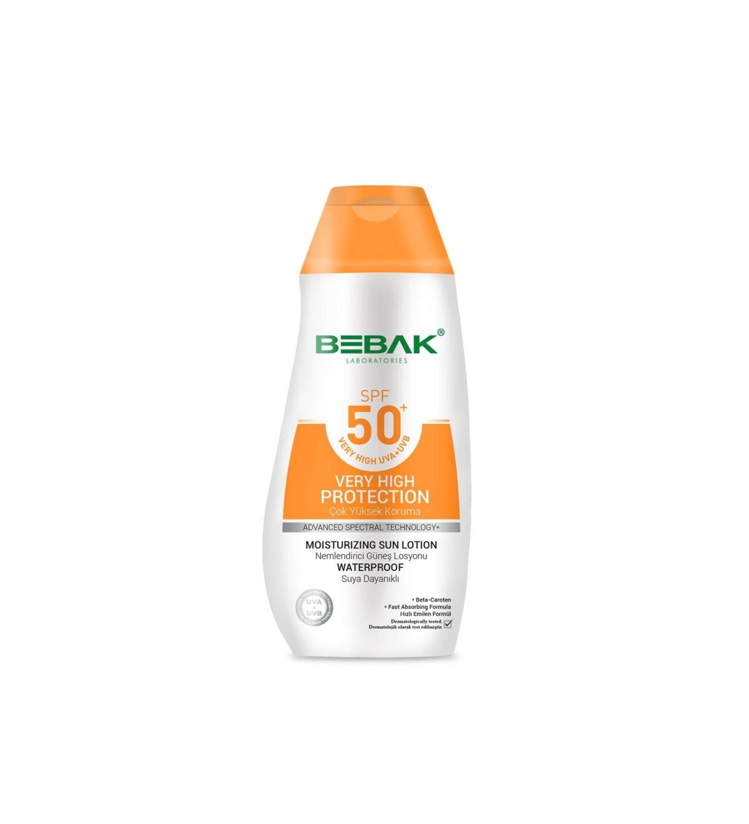 Bebak 50 Factor Spf High Protection Moisturizing Sun Cream 200 ml - Buy Online on GoSupps.com
