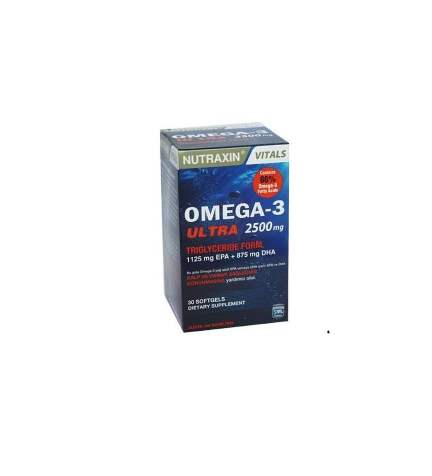 Nutraxin Vitals Omega-3 Ultra 2500 Mg 30 Softgel