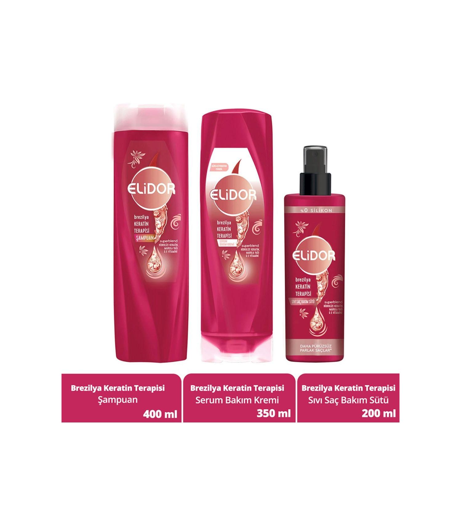 Elidor Brazilian Keratin Therapy Hair Care Series Set of 3 - Buy Online on GoSupps.com