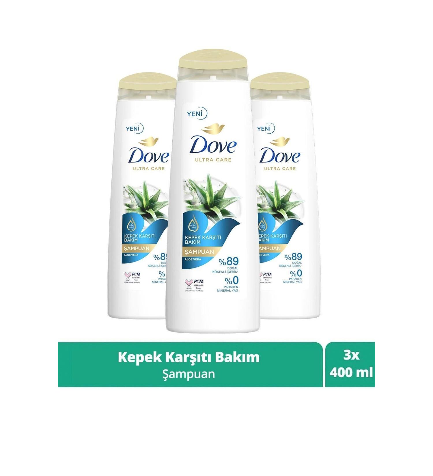Dove Ultra Care Hair Care Shampoo Anti-Dandruff Care Aloe Vera 400 ml x3 Pieces - Buy Online on GoSupps.com