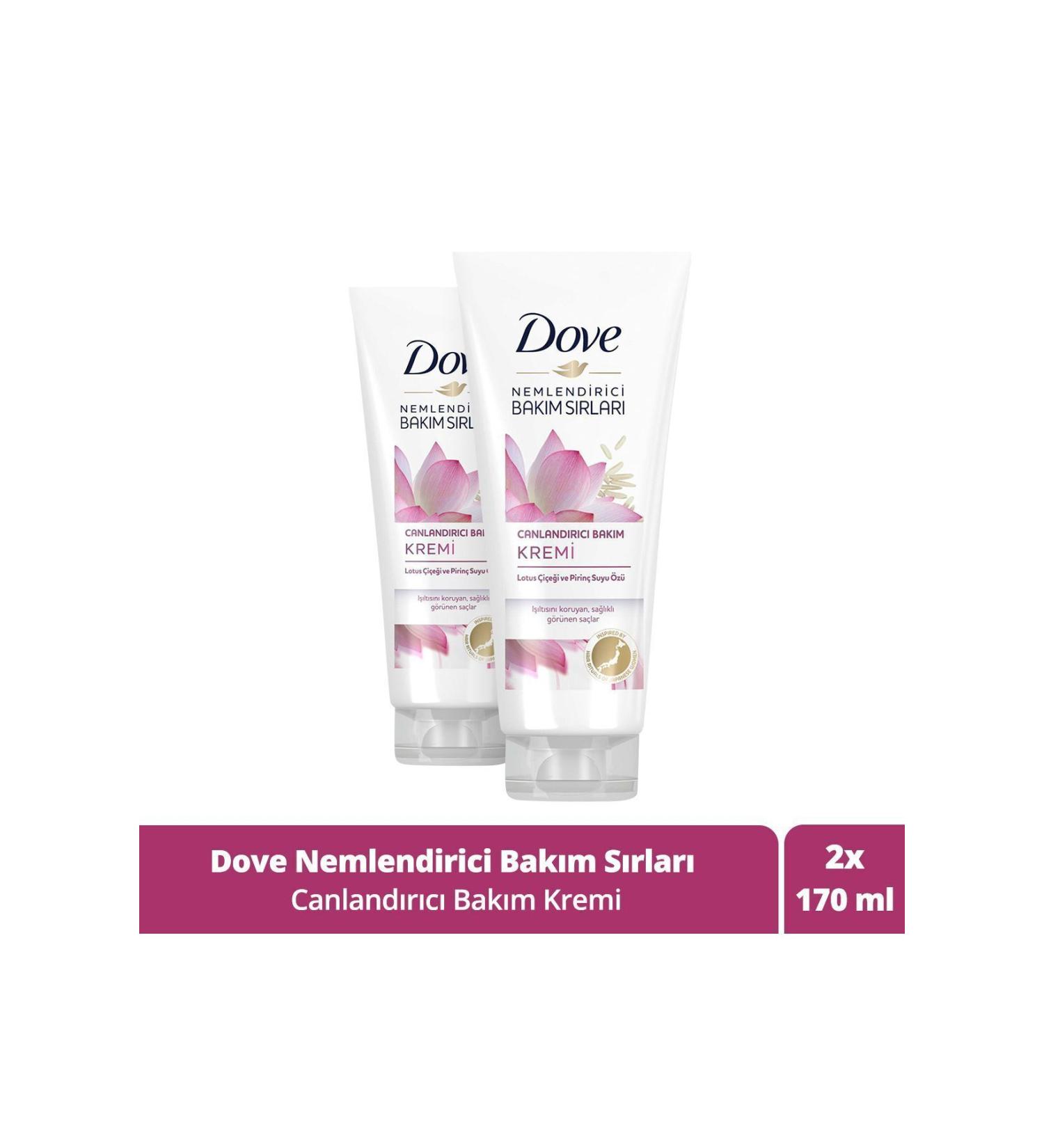 Dove Lotus Flower and Rice Water Extract Revitalizing Hair Care Conditioner 170 ml X 2