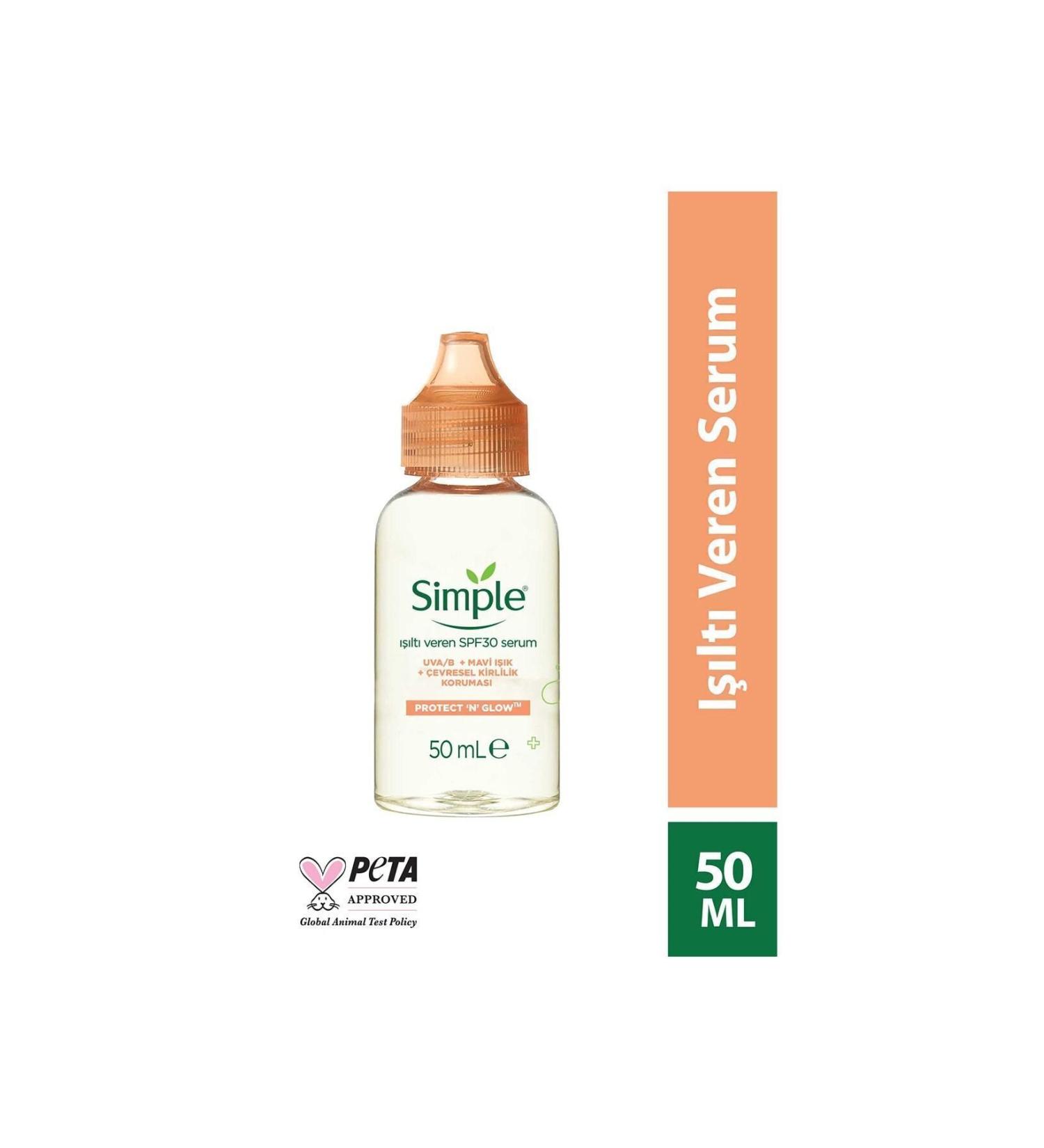 Simple Protect 'n' Glow Shining Spf30 Serum 50 Ml - Buy Online on GoSupps.com