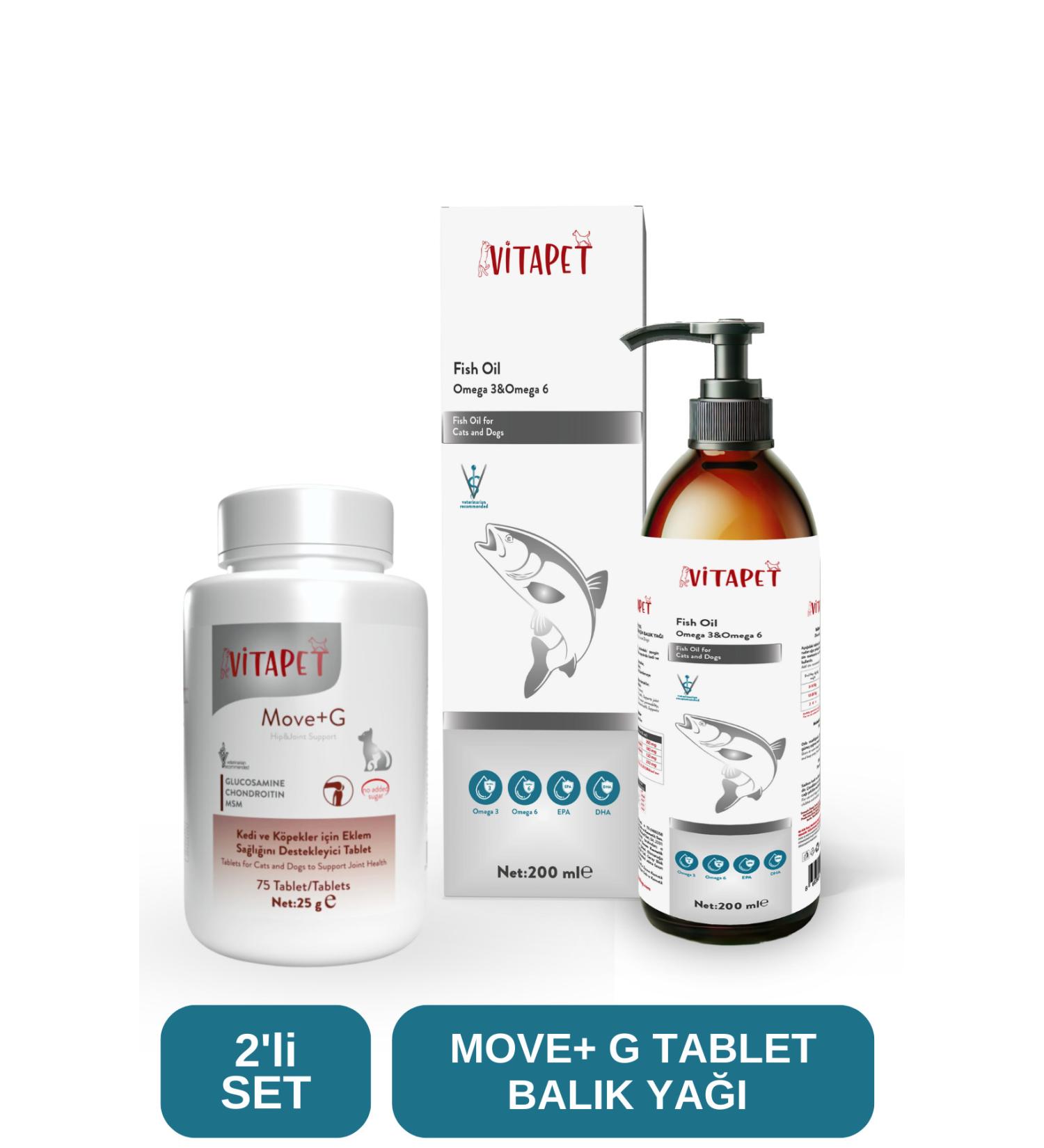 V TAPET 2-Piece Cat and Dog Set Fish Oil + MoveG - Buy Online on GoSupps.com