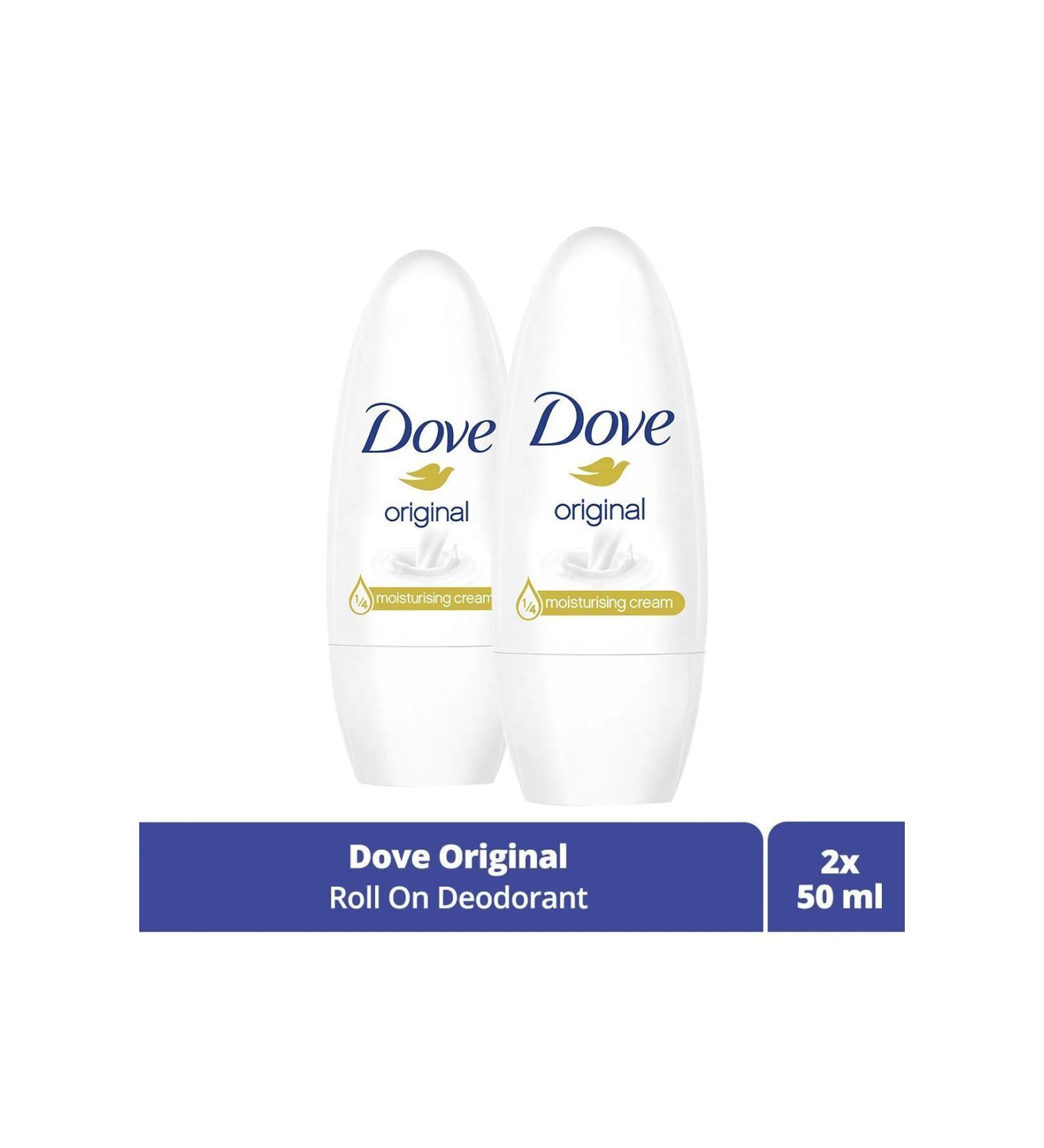 Dove Women Roll On Deodorant Original 1/4 Moisturizing Cream Effective 50 ml X2 Pieces - Buy Online on GoSupps.com