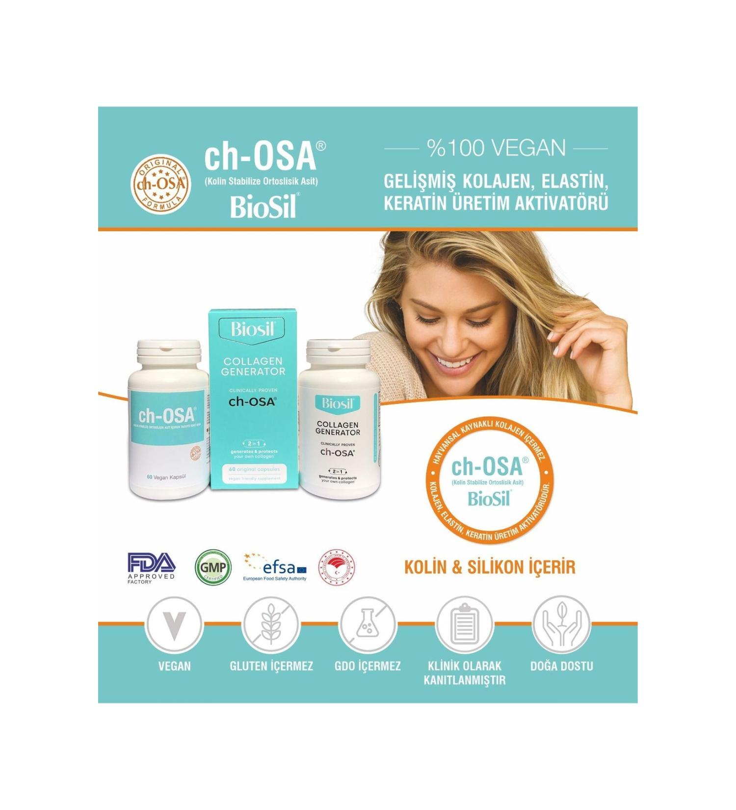 BioSil (ch-osa) Vegan Collagen Activator 60 Capsules - Buy Online on GoSupps.com
