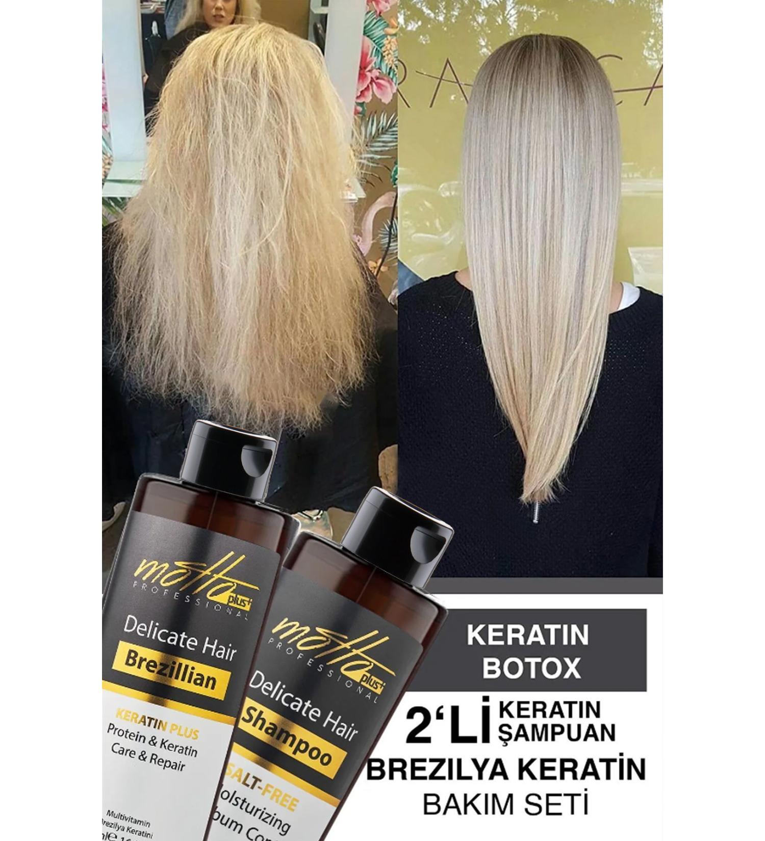 Motto Plus Professional 2-Pack Brazilian Blow Dry Shampoo Keratin Straightening Care Set (400ML SHAMPOO 400ML KERATIN) - Buy Online on GoSupps.com