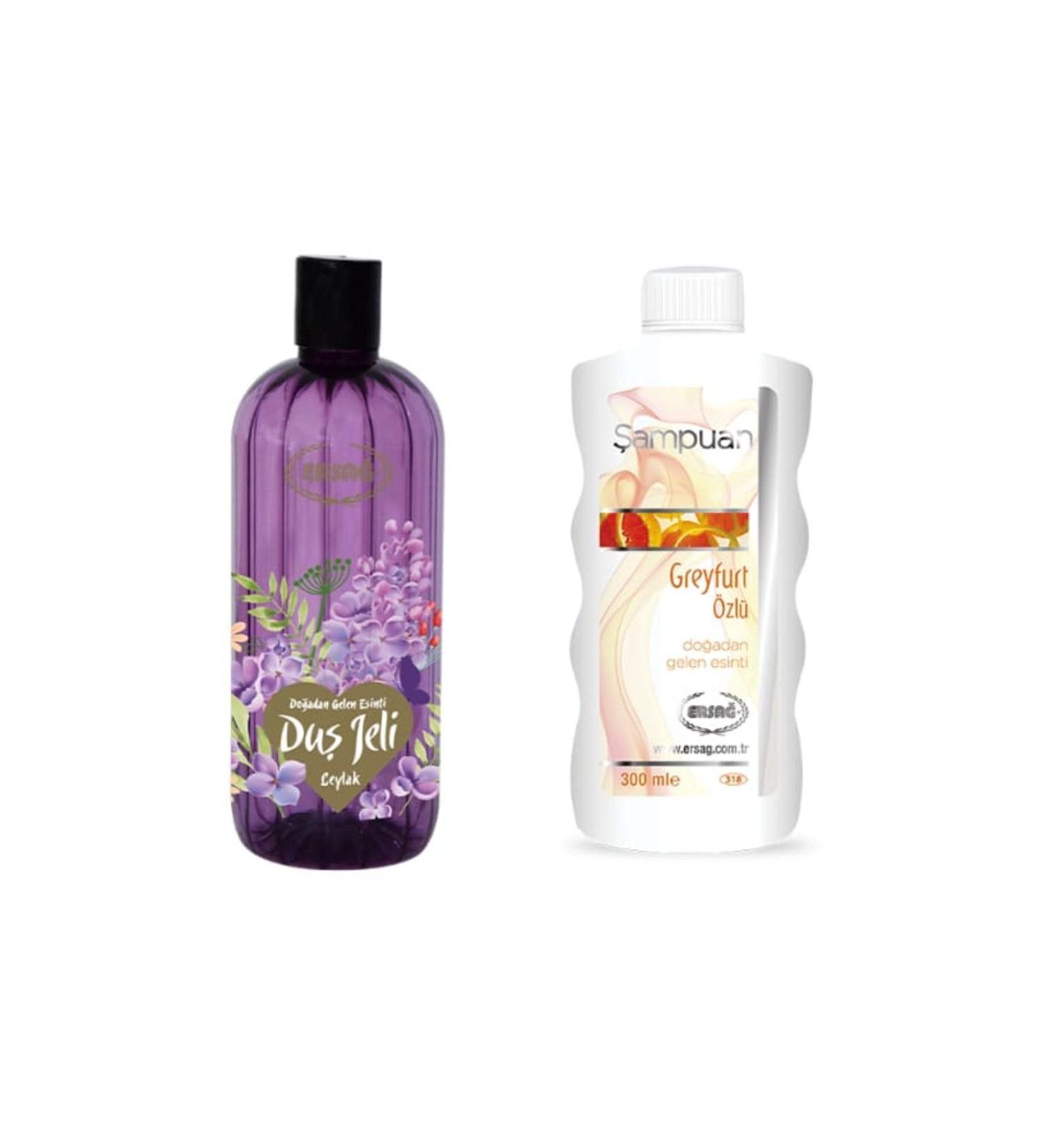 Ersa Lilac Shower Gel 500 ml Grapefruit Essence Shampoo 300 ml