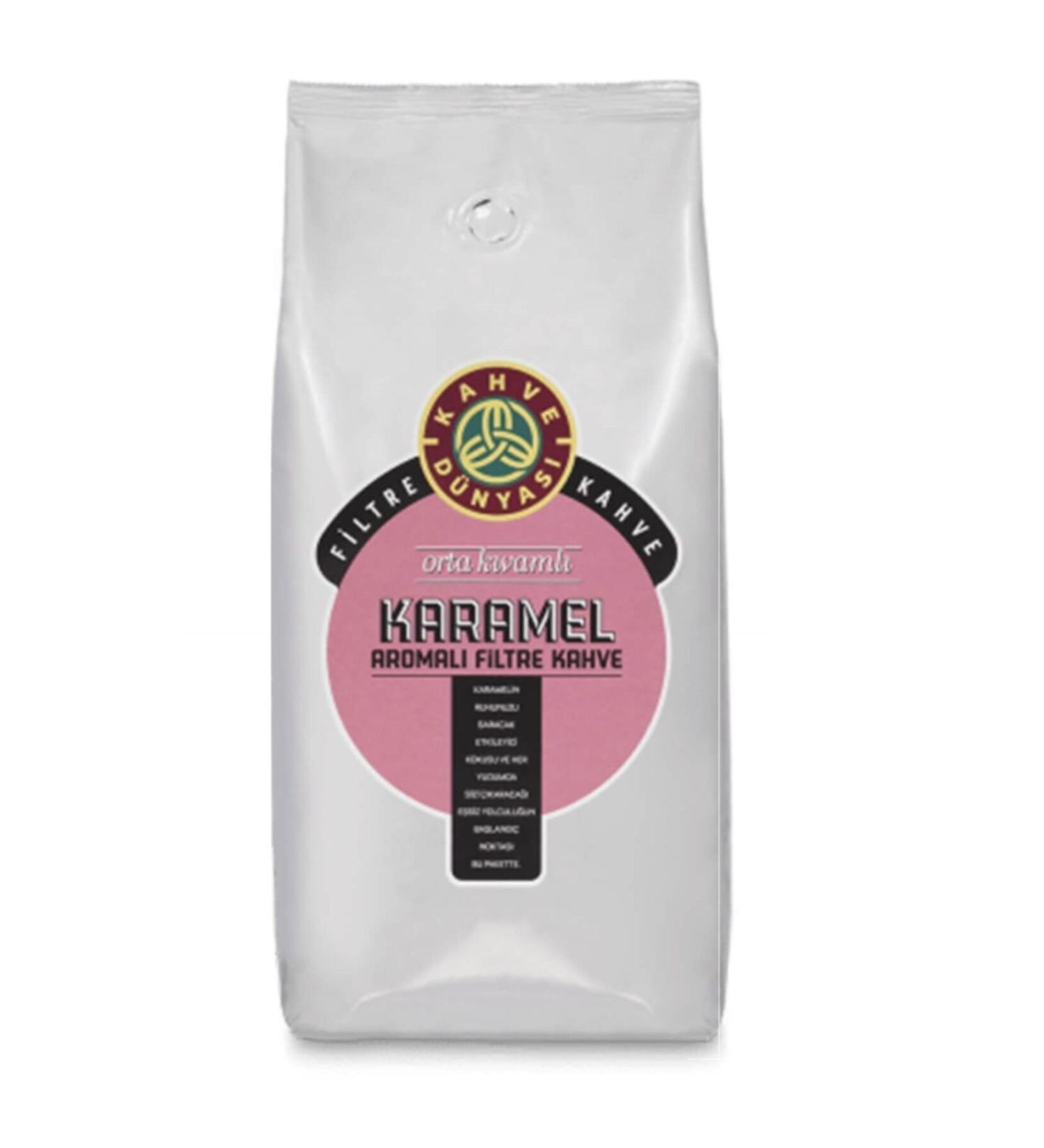 Kahve D nyas Caramel Flavored Unground Bean Filter Coffee 1 Kg.
